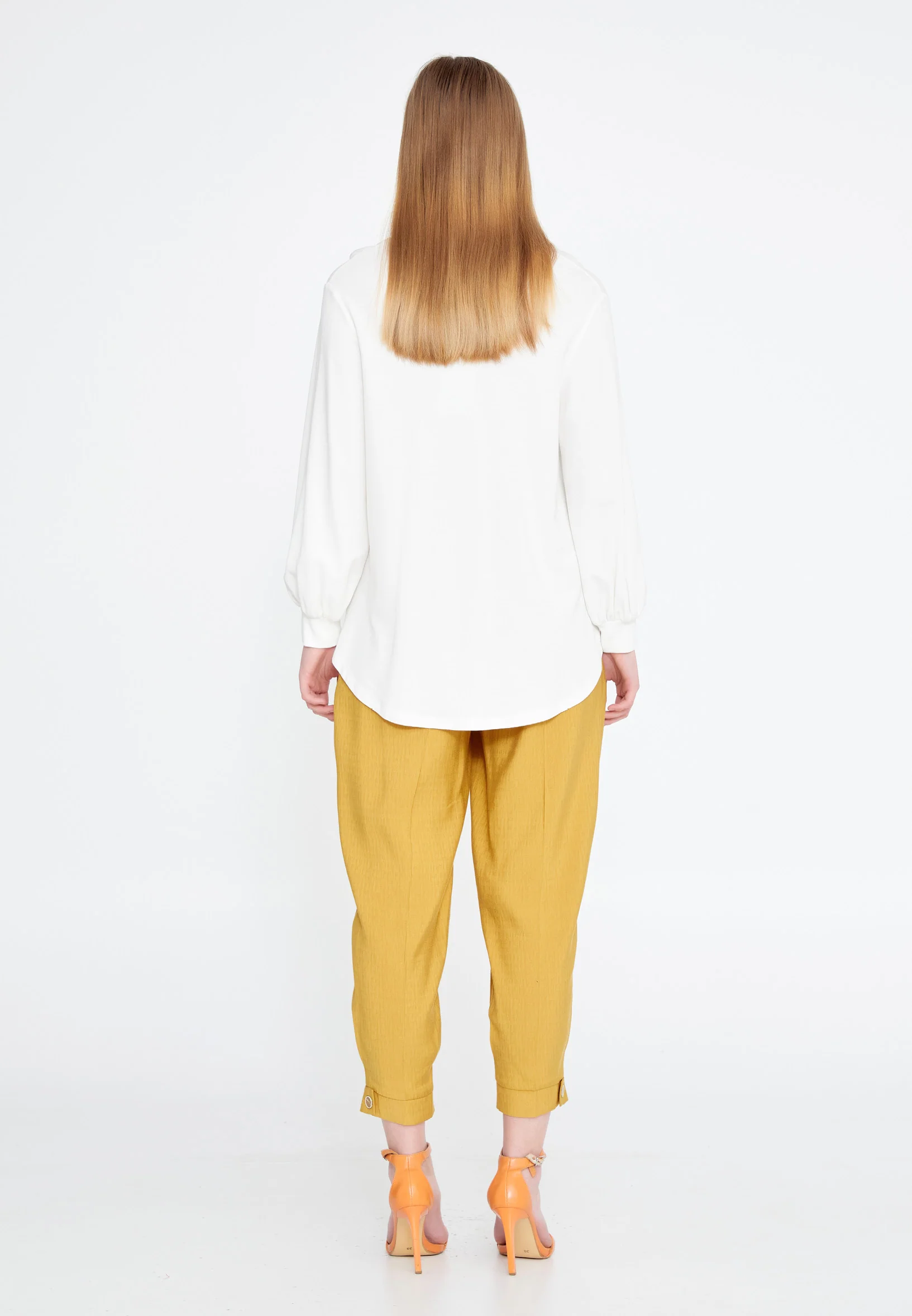 Long Sleeve Solid Color Regular Blouse ber20y4154 - Image 6