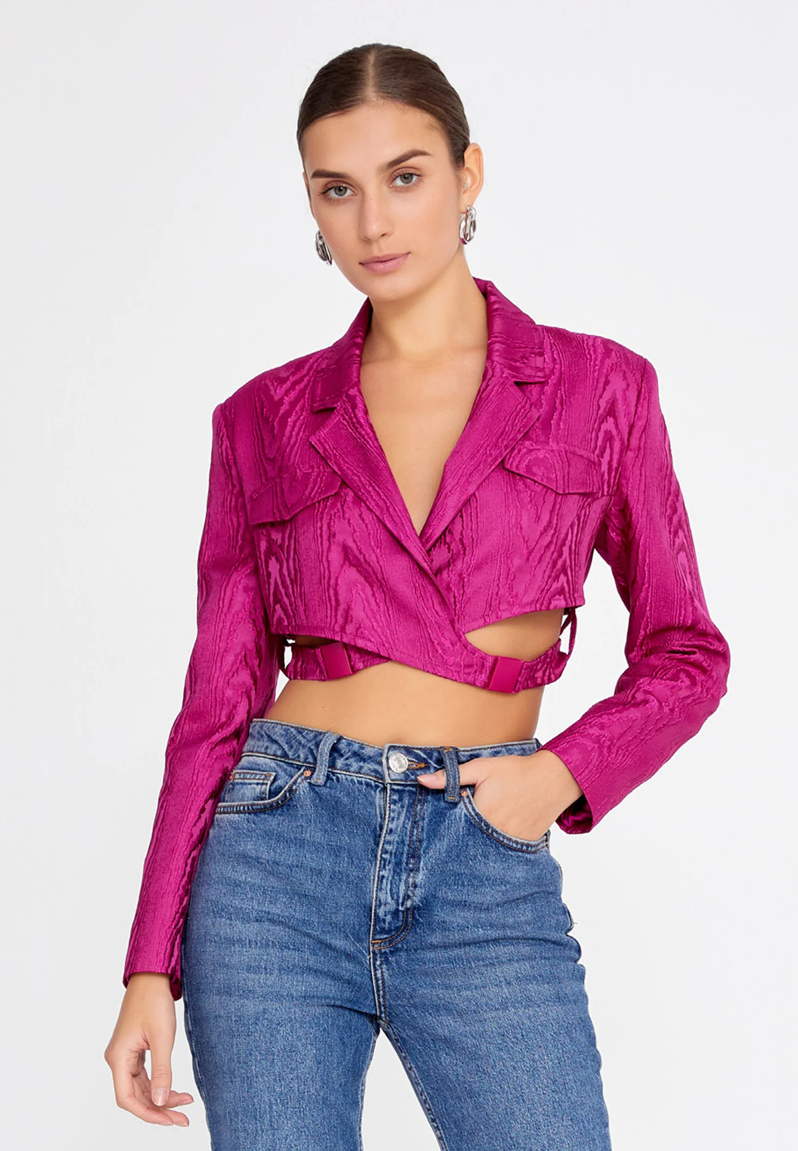 Long Sleeve Solid Color Regular Blouse ber23k1108 - Image 5