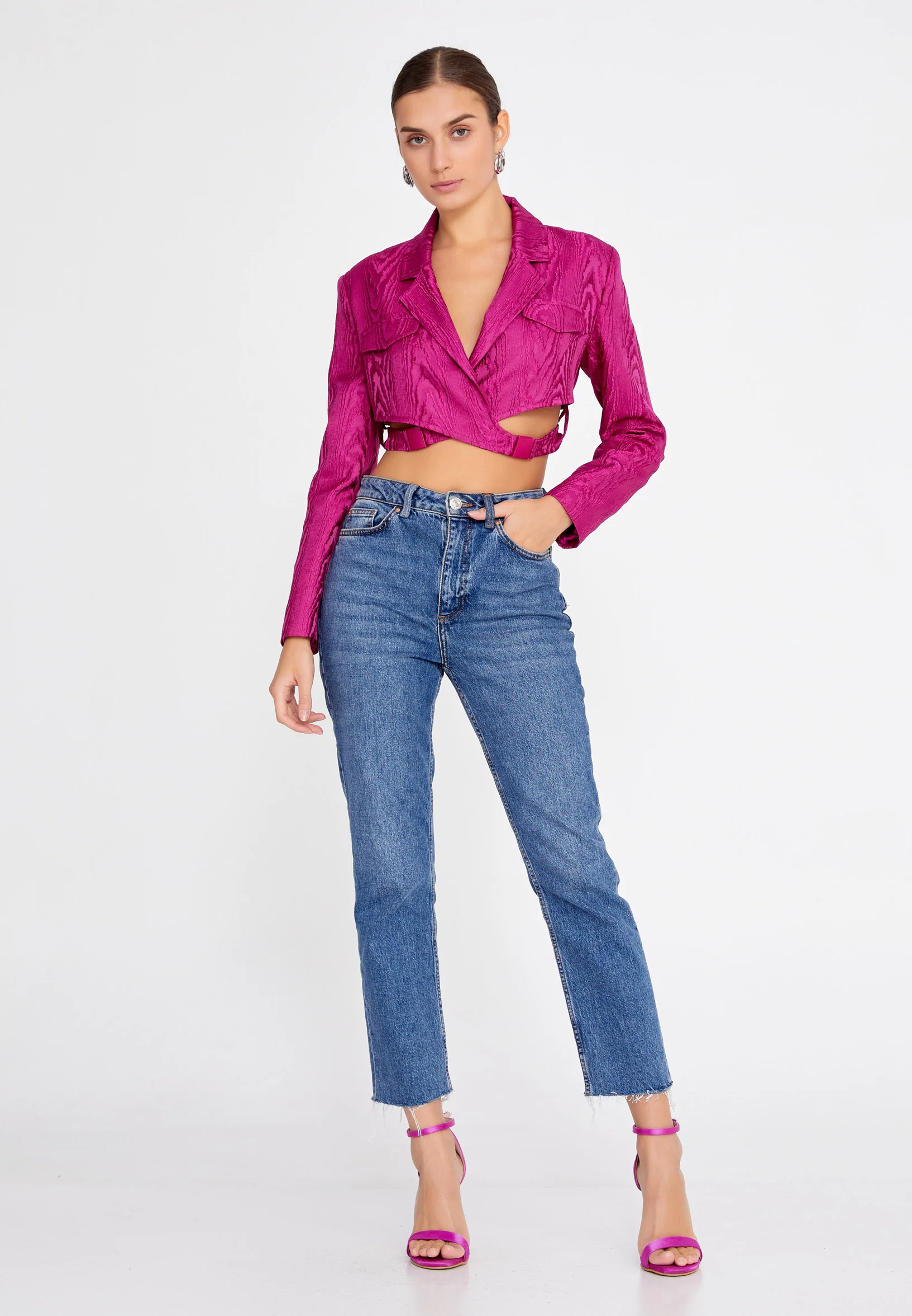 Long Sleeve Solid Color Regular Blouse ber23k1108 - Image 6