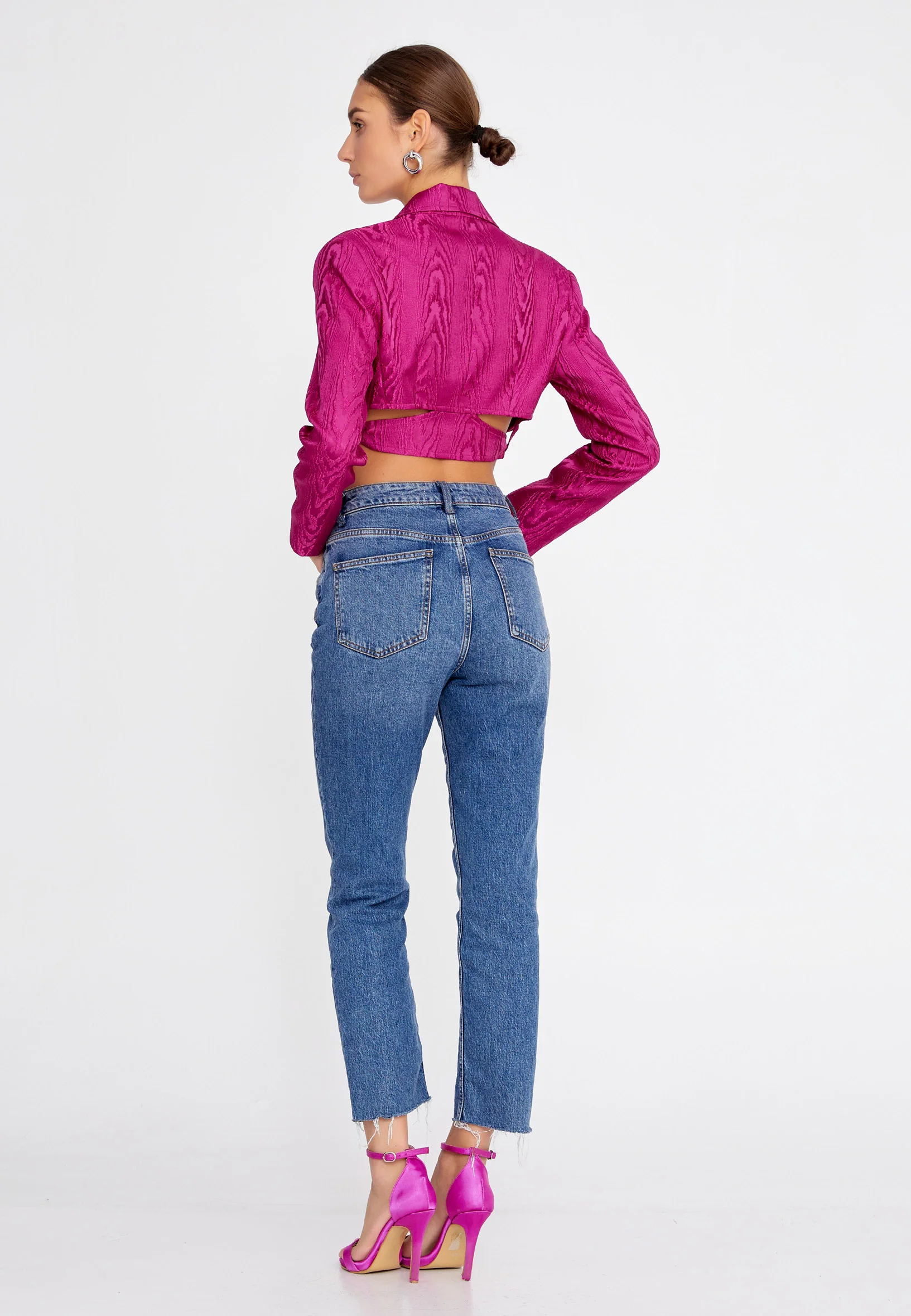 Long Sleeve Solid Color Regular Blouse ber23k1108 - Image 8