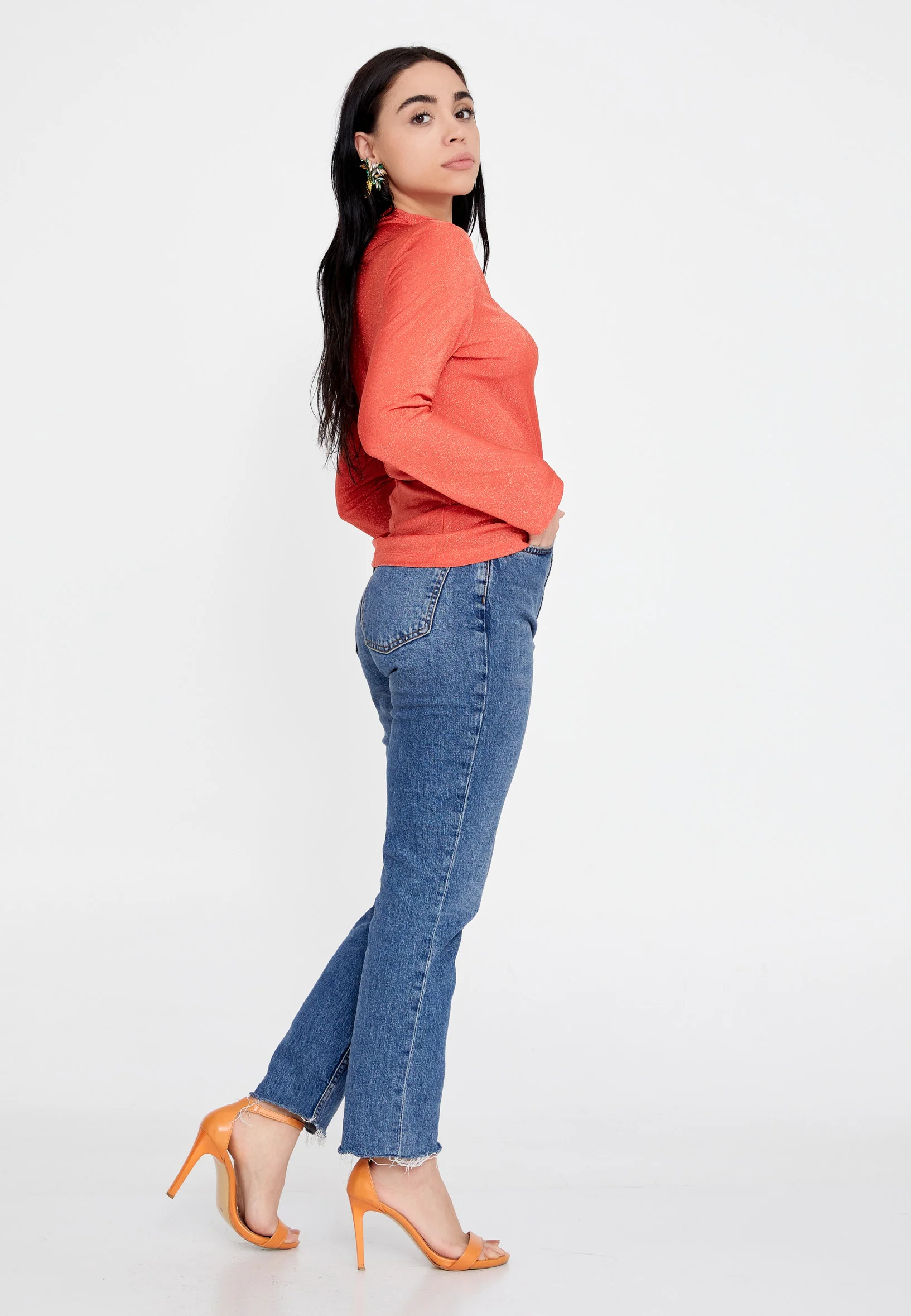 Long Sleeve Solid Color Regular Blouse ber23k4109 - Image 11