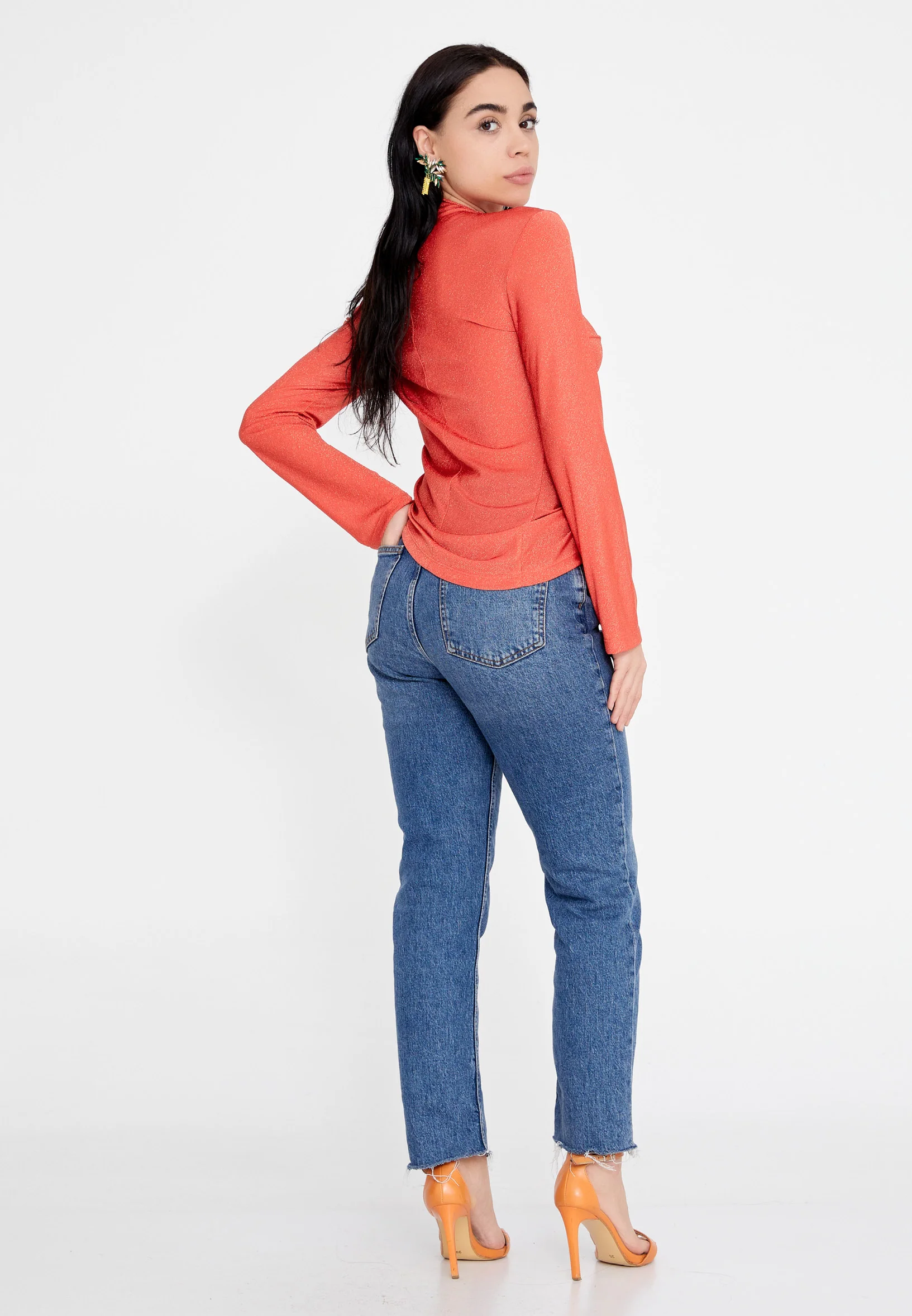 Long Sleeve Solid Color Regular Blouse ber23k4109 - Image 12