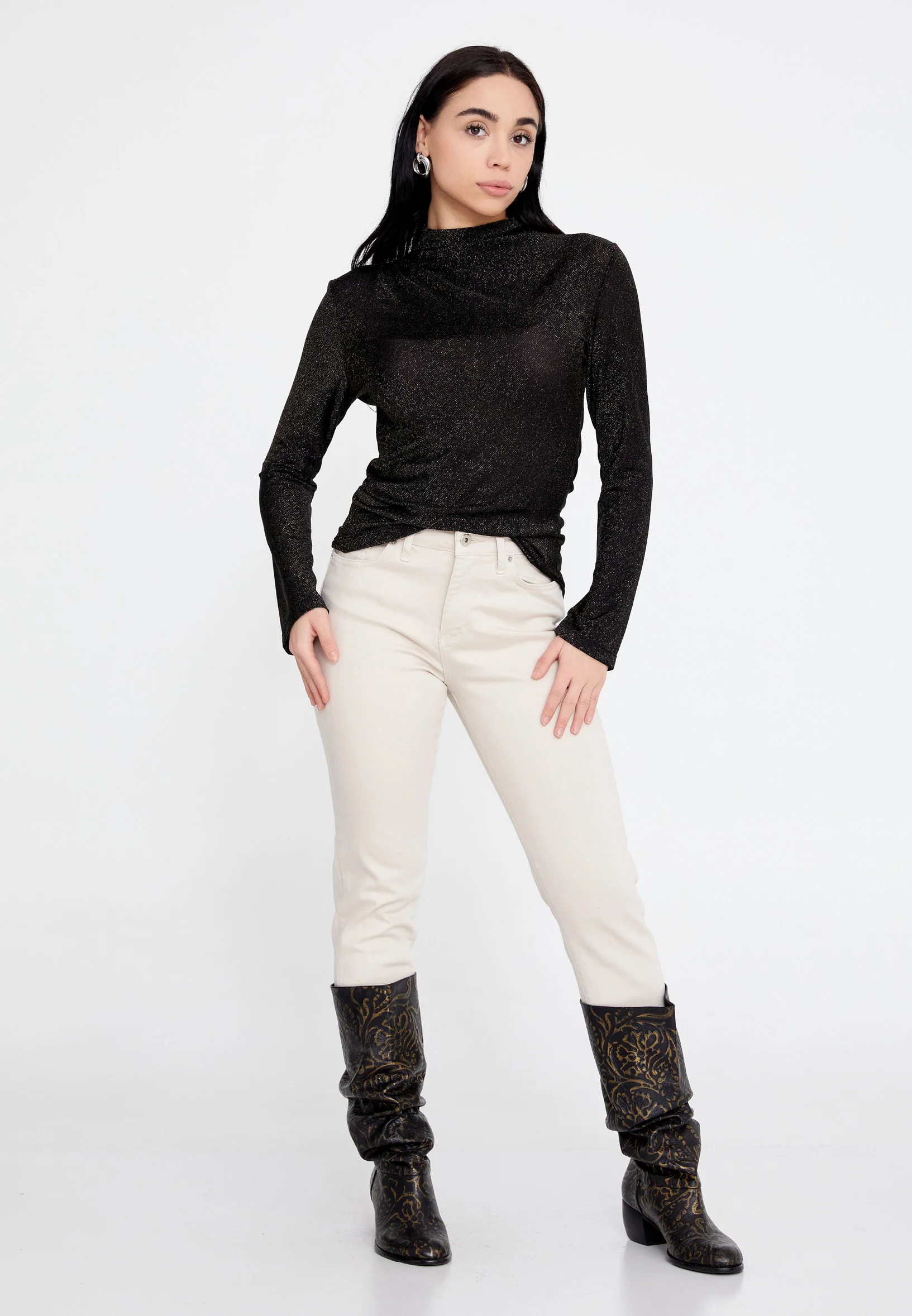 Long Sleeve Solid Color Regular Blouse ber23k4109 - Image 2