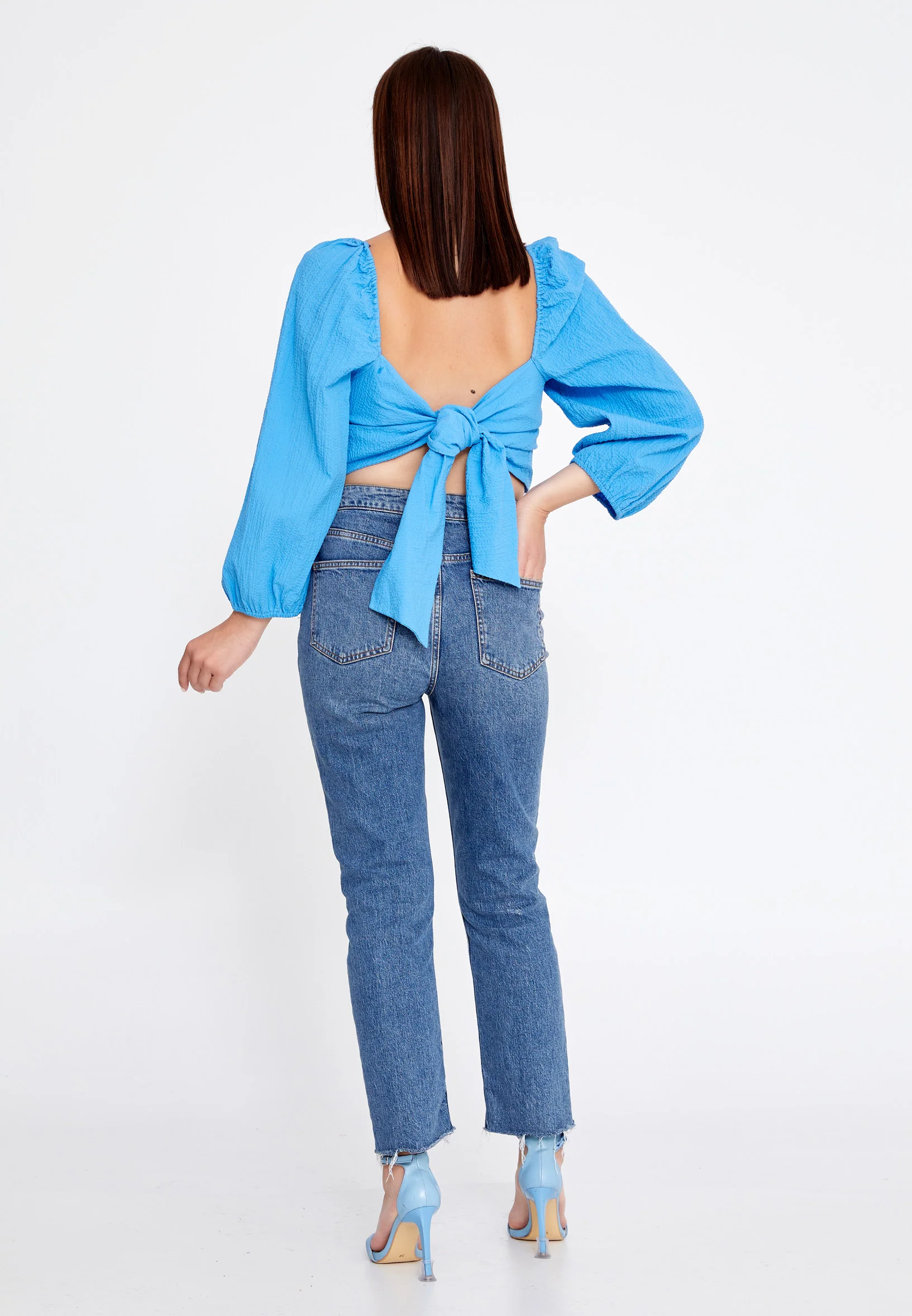 Long Sleeve Solid Color Regular Blouse ber23y4104 - Image 4