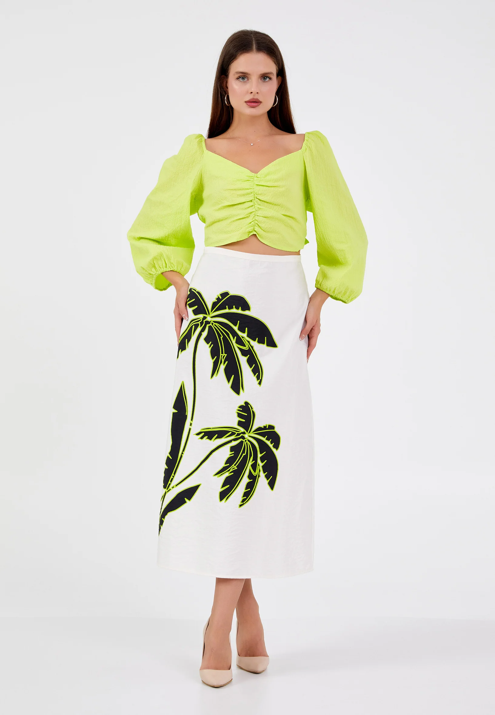 Long Sleeve Solid Color Regular Blouse ber23y4104 - Image 6