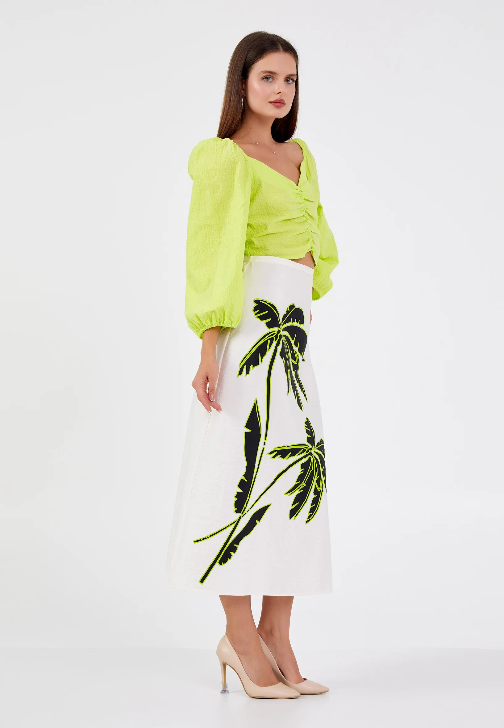 Long Sleeve Solid Color Regular Blouse ber23y4104 - Image 7