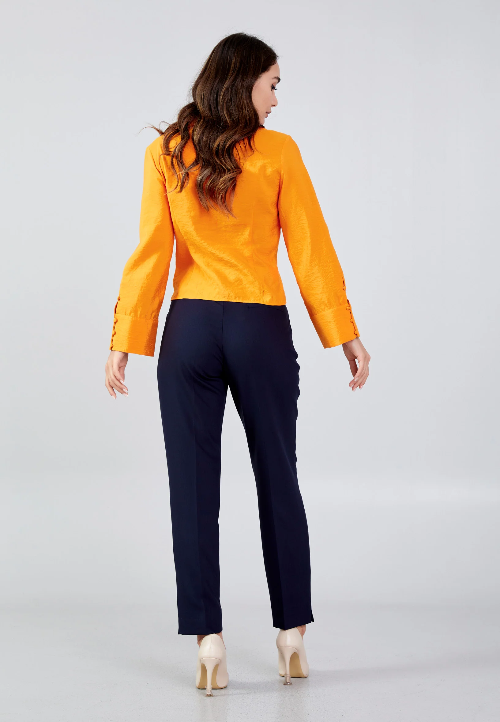 Long Sleeve Solid Color Regular Blouse ber23y4110 - Image 12