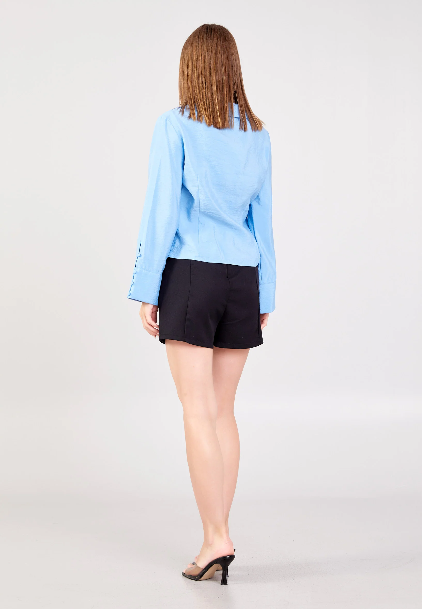 Long Sleeve Solid Color Regular Blouse ber23y4110 - Image 4