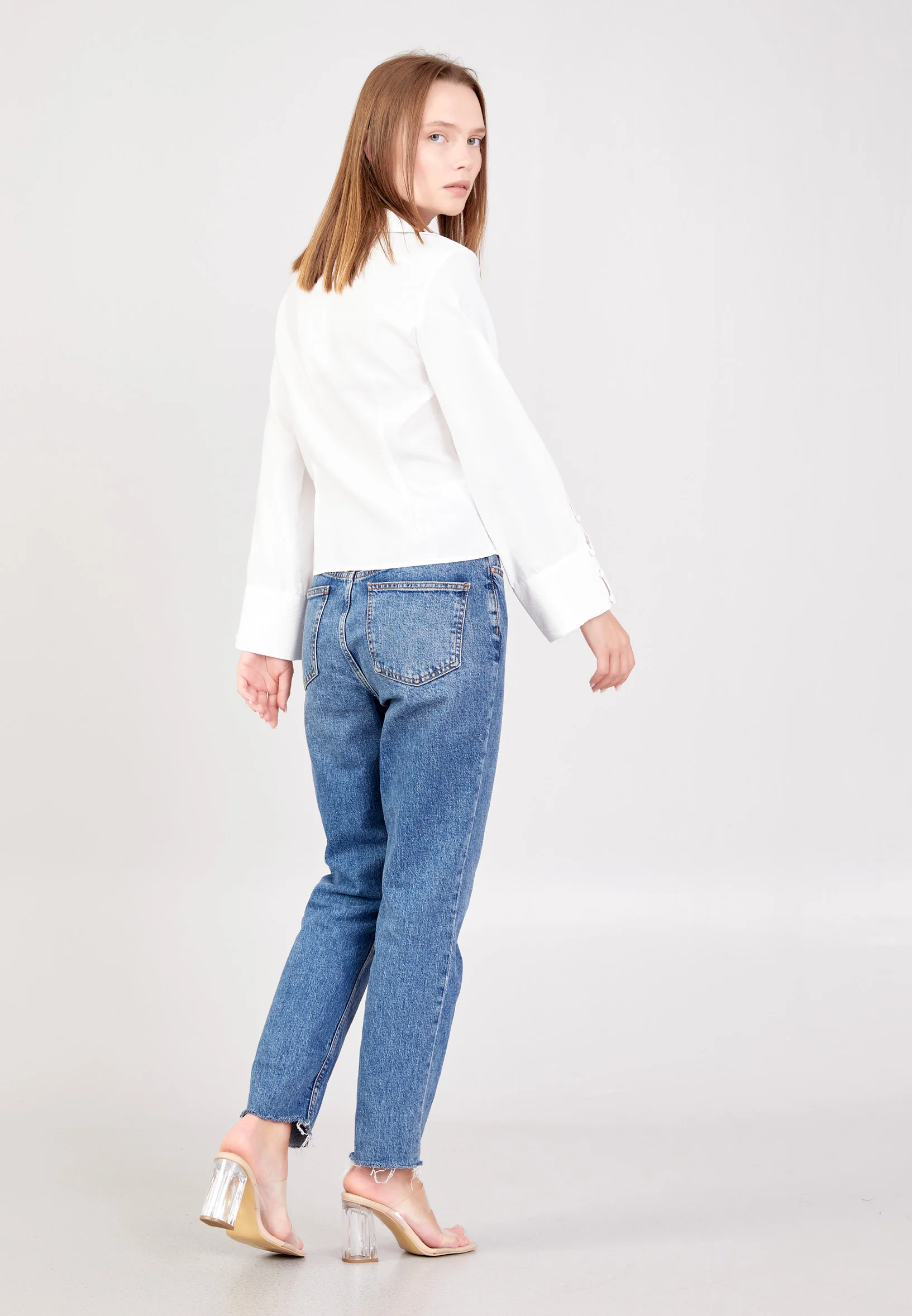 Long Sleeve Solid Color Regular Blouse ber23y4110 - Image 8