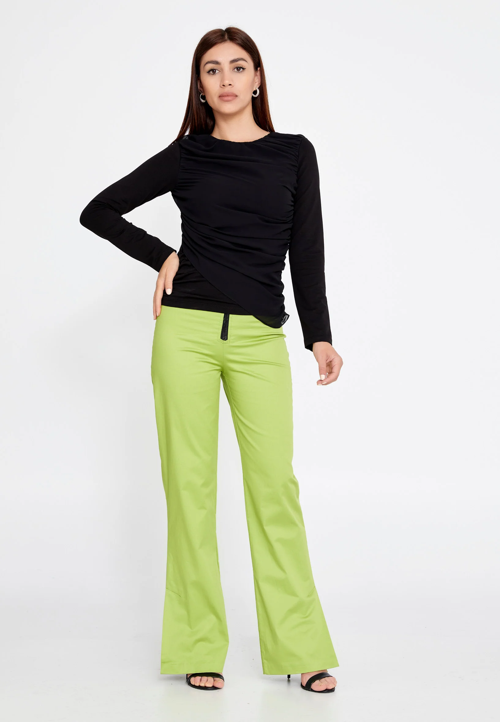 Long Sleeve Solid Color Regular Blouse ber23y4140 - Image 2