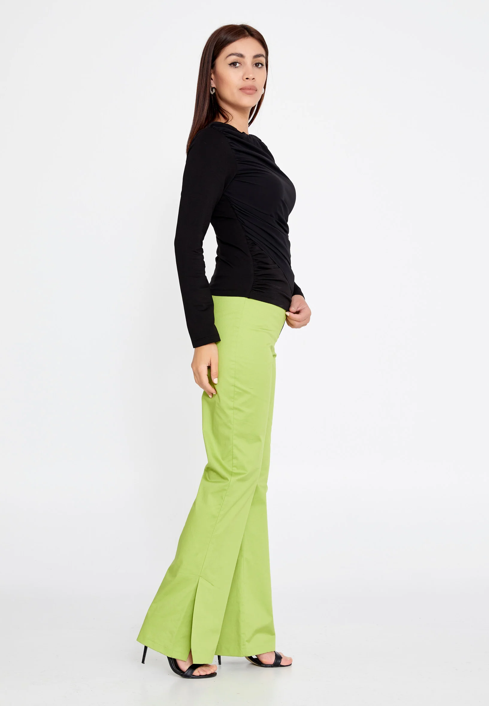 Long Sleeve Solid Color Regular Blouse ber23y4140 - Image 3