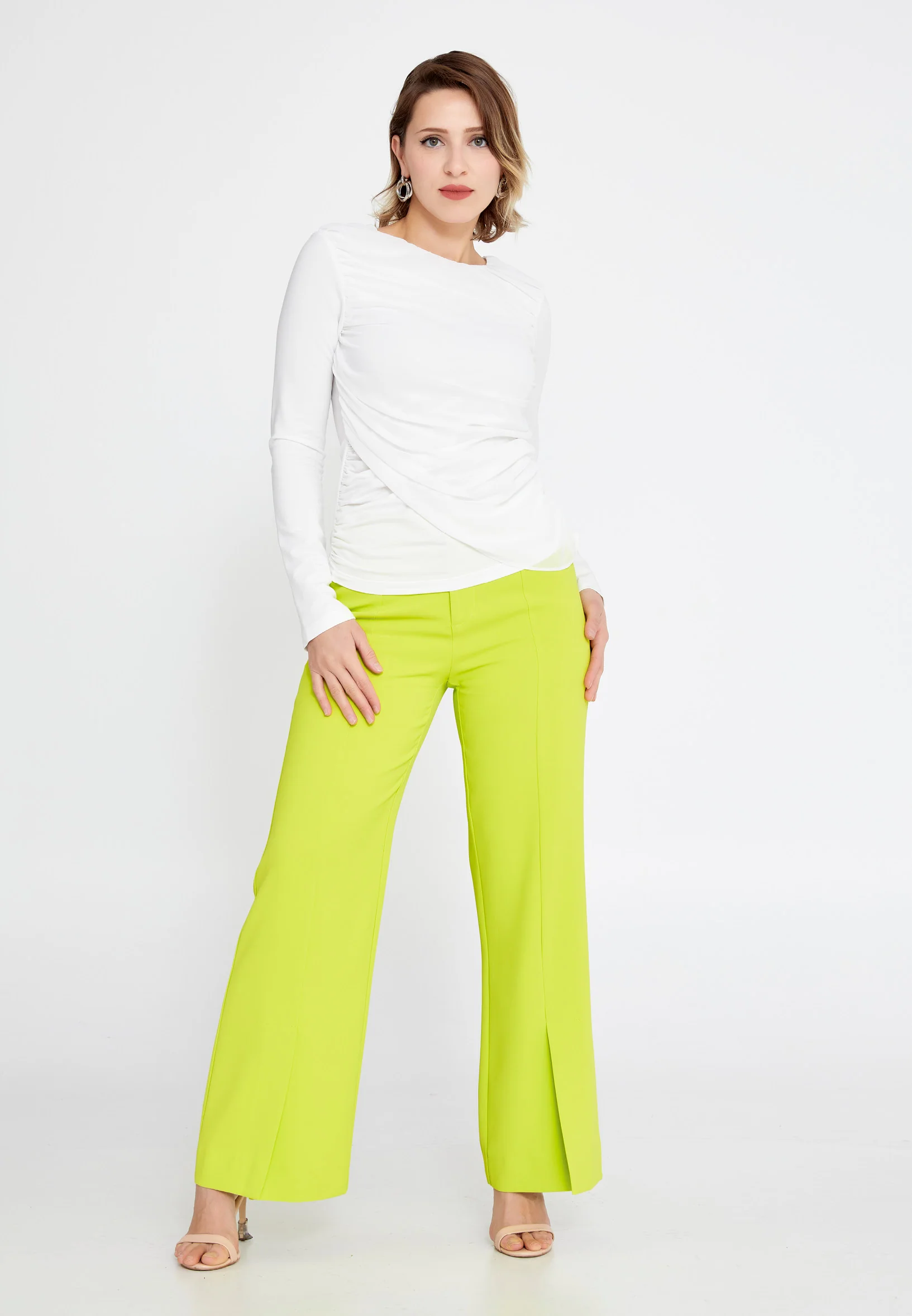 Long Sleeve Solid Color Regular Blouse ber23y4140 - Image 6