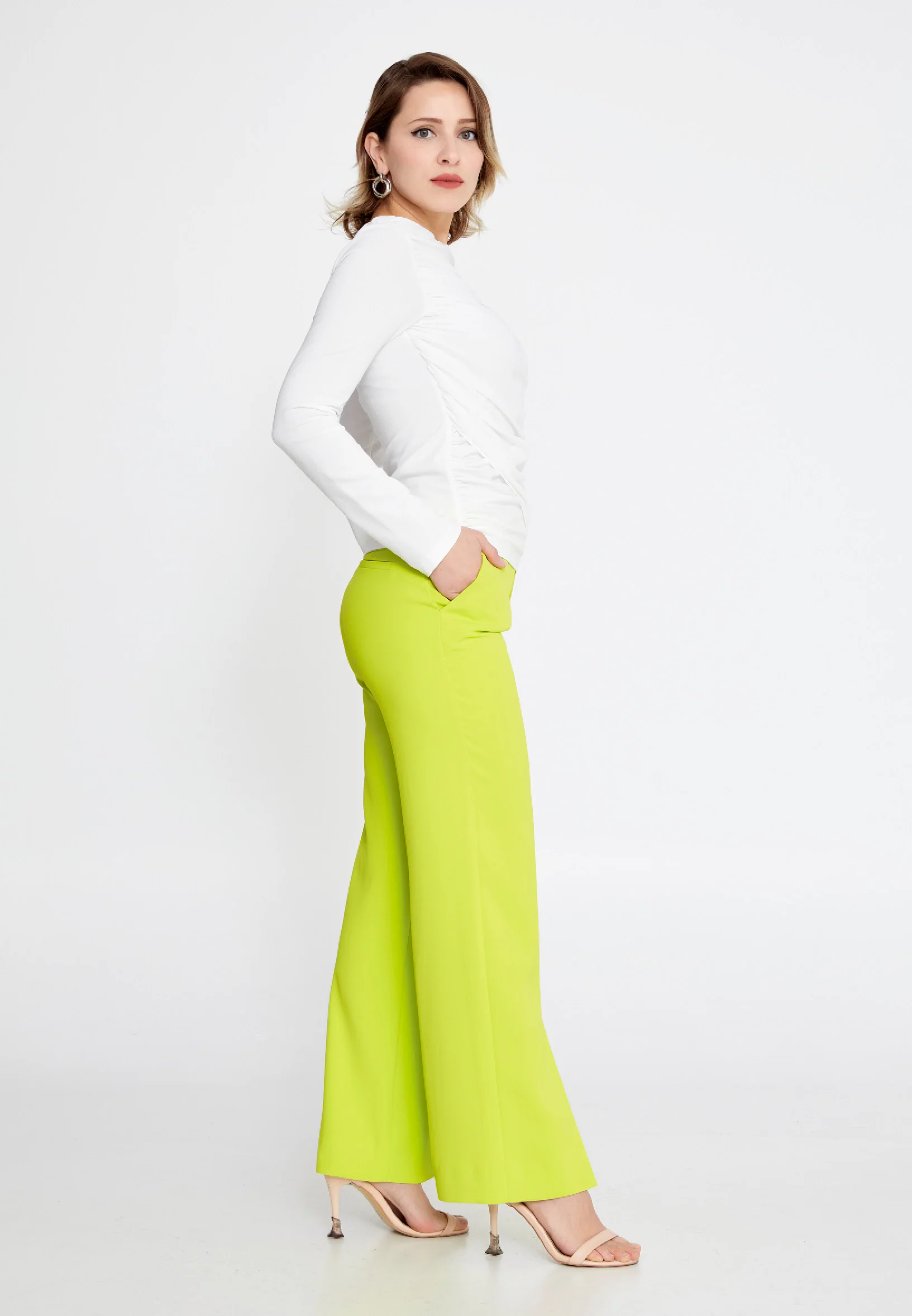 Long Sleeve Solid Color Regular Blouse ber23y4140 - Image 7