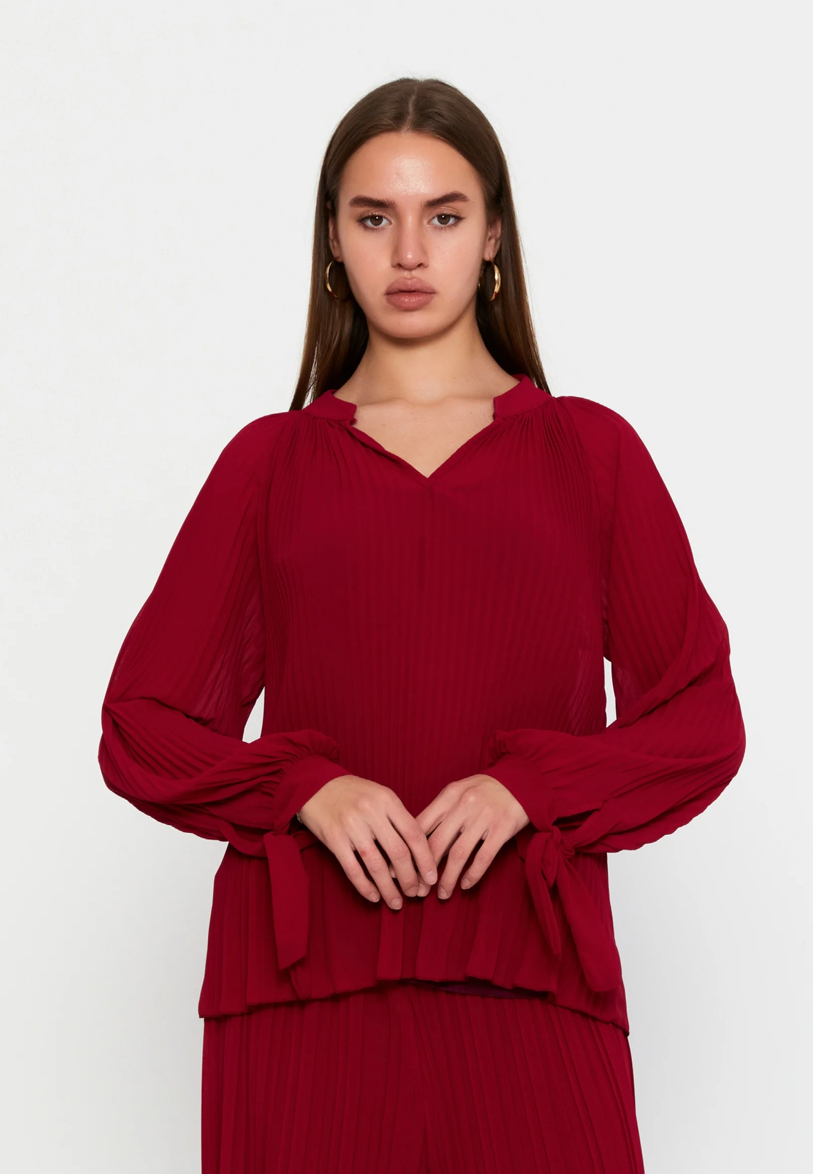 Long Sleeve Solid Color Regular Blouse cav48419 - Image 13