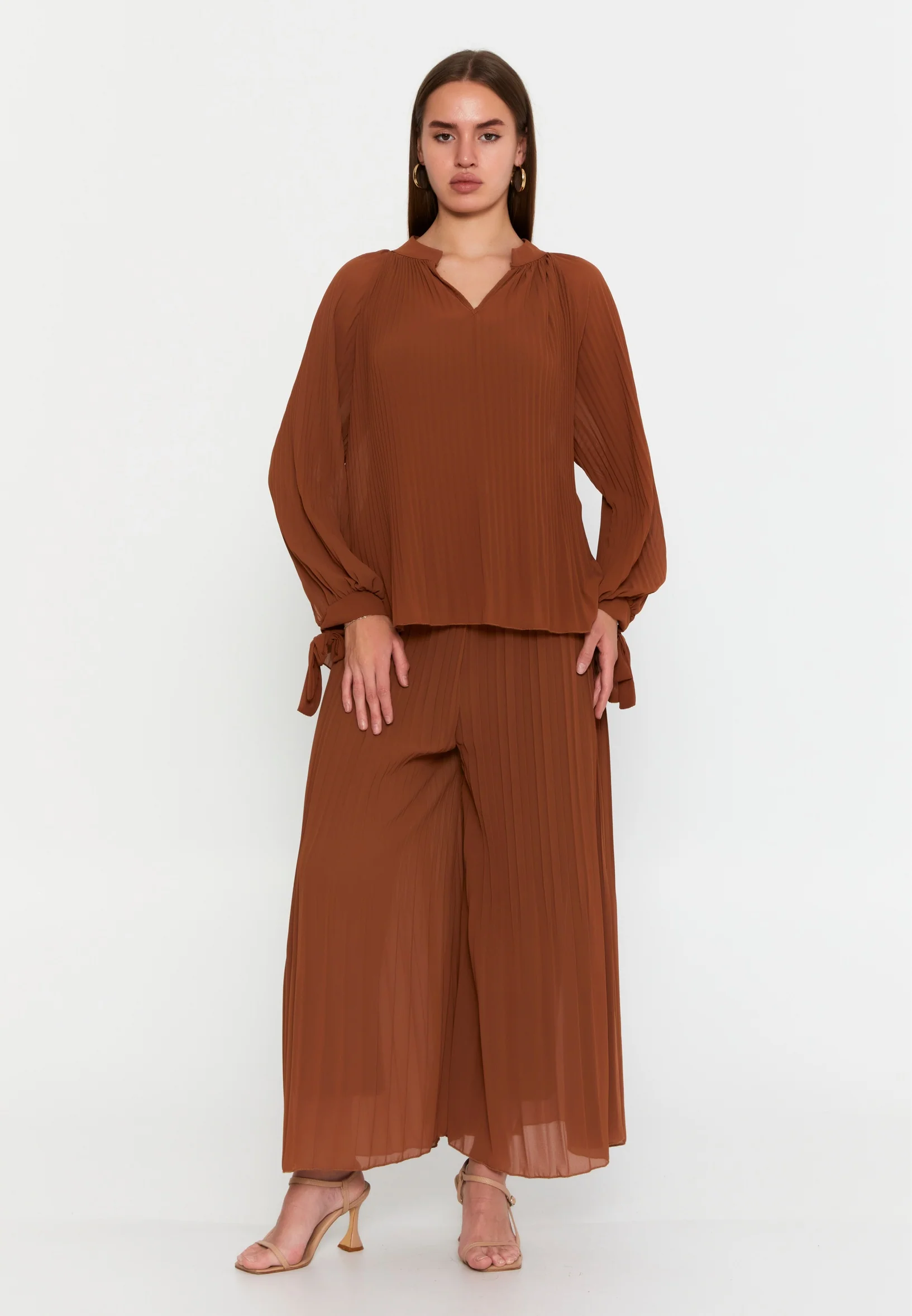 Long Sleeve Solid Color Regular Blouse cav48419 - Image 6