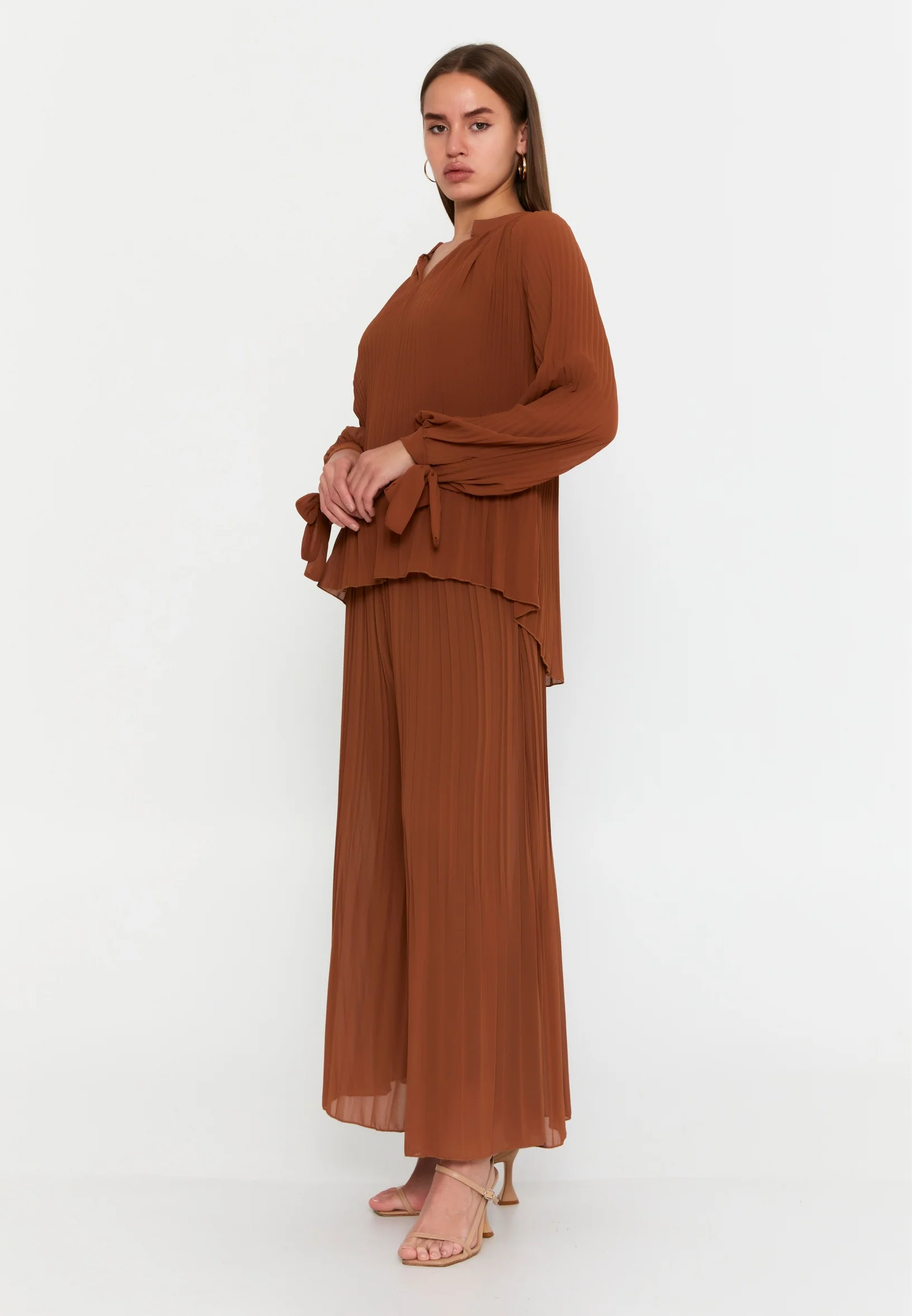 Long Sleeve Solid Color Regular Blouse cav48419 - Image 8