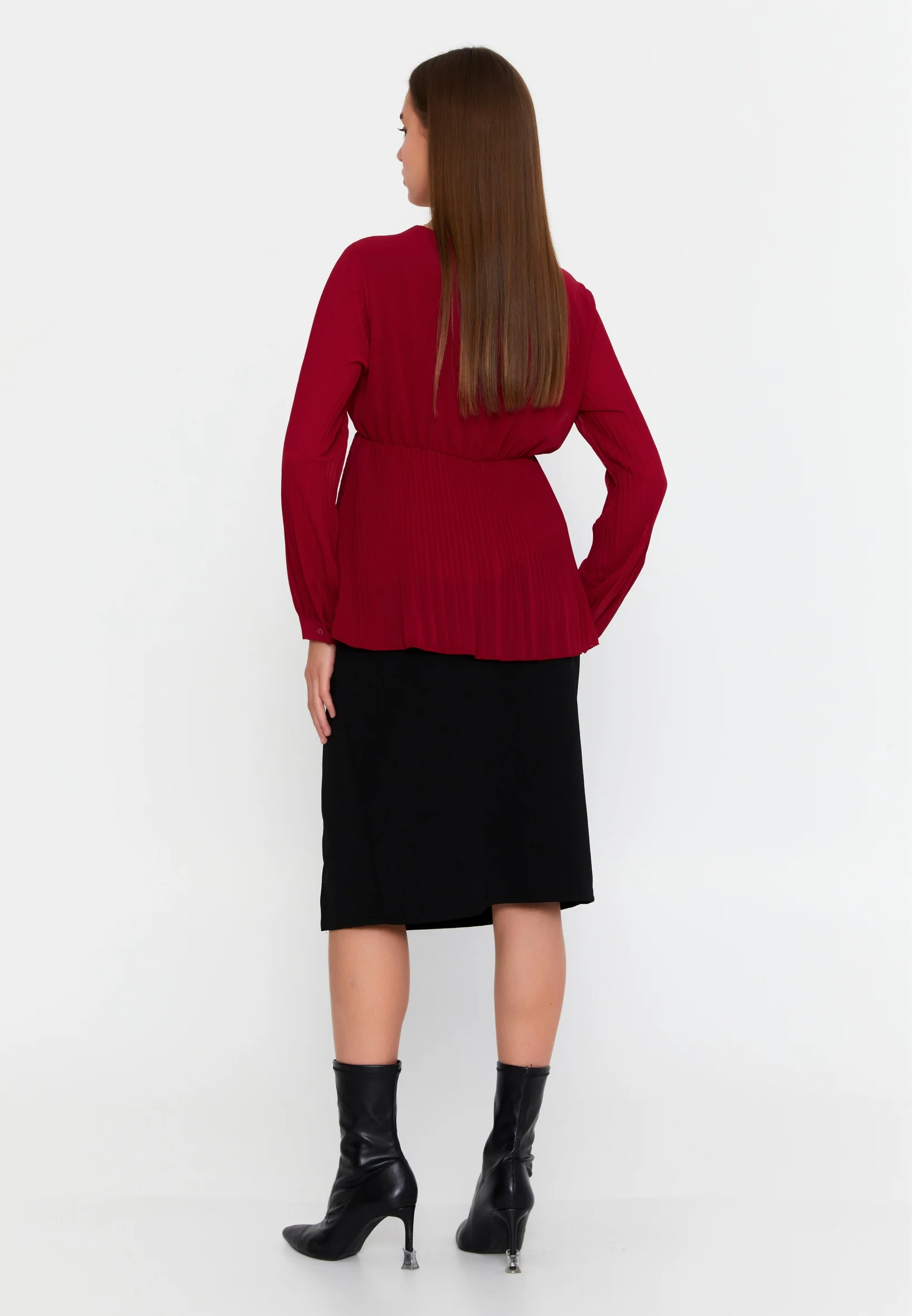 Long Sleeve Solid Color Regular Blouse cav48460 - Image 11