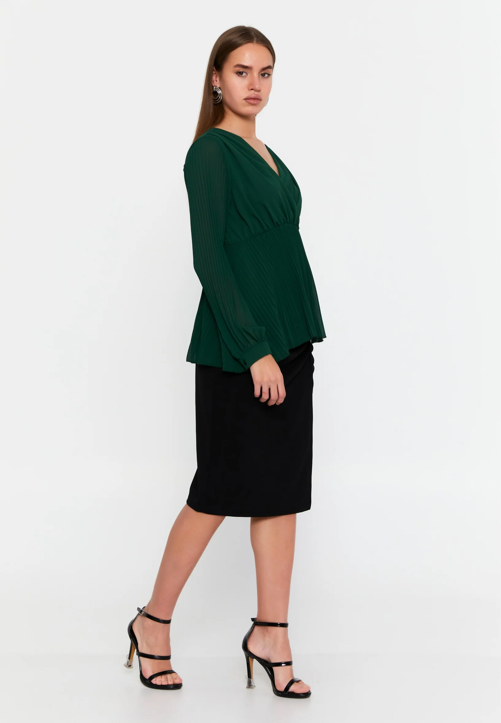 Long Sleeve Solid Color Regular Blouse cav48460 - Image 24