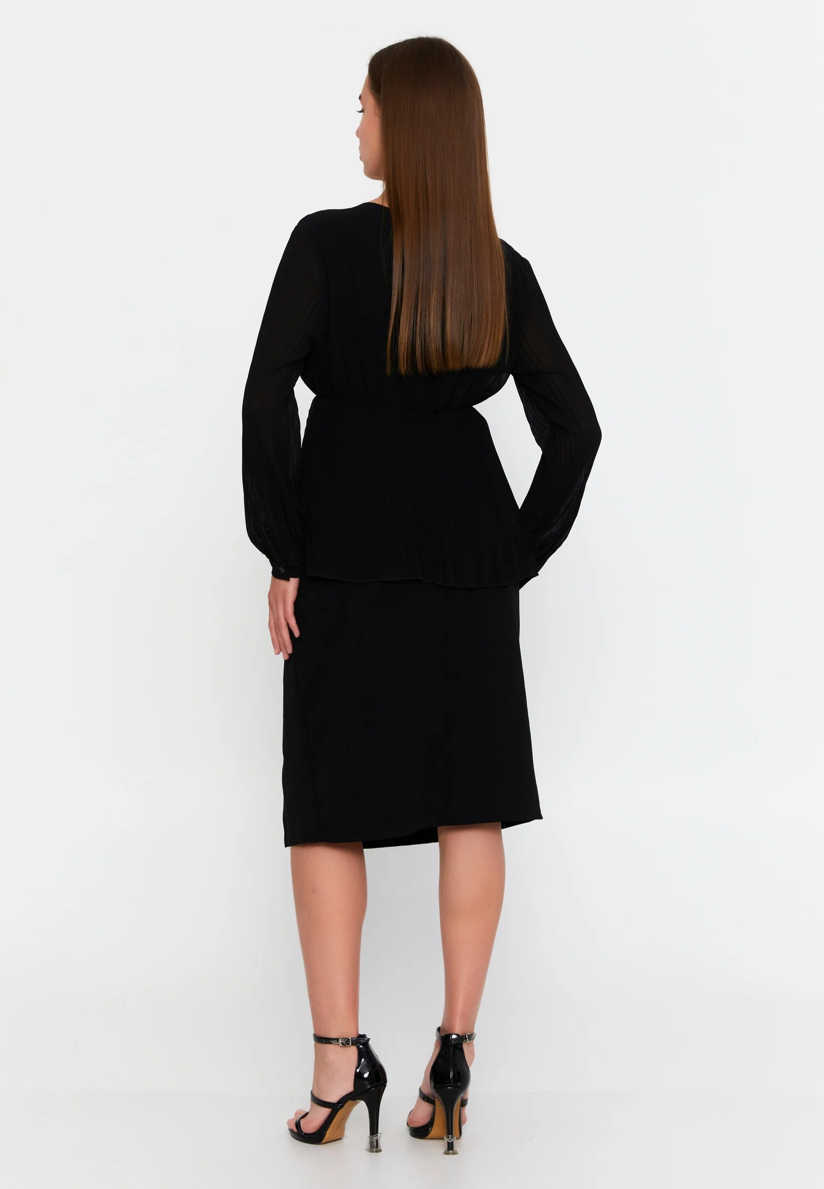 Long Sleeve Solid Color Regular Blouse cav48460 - Image 3