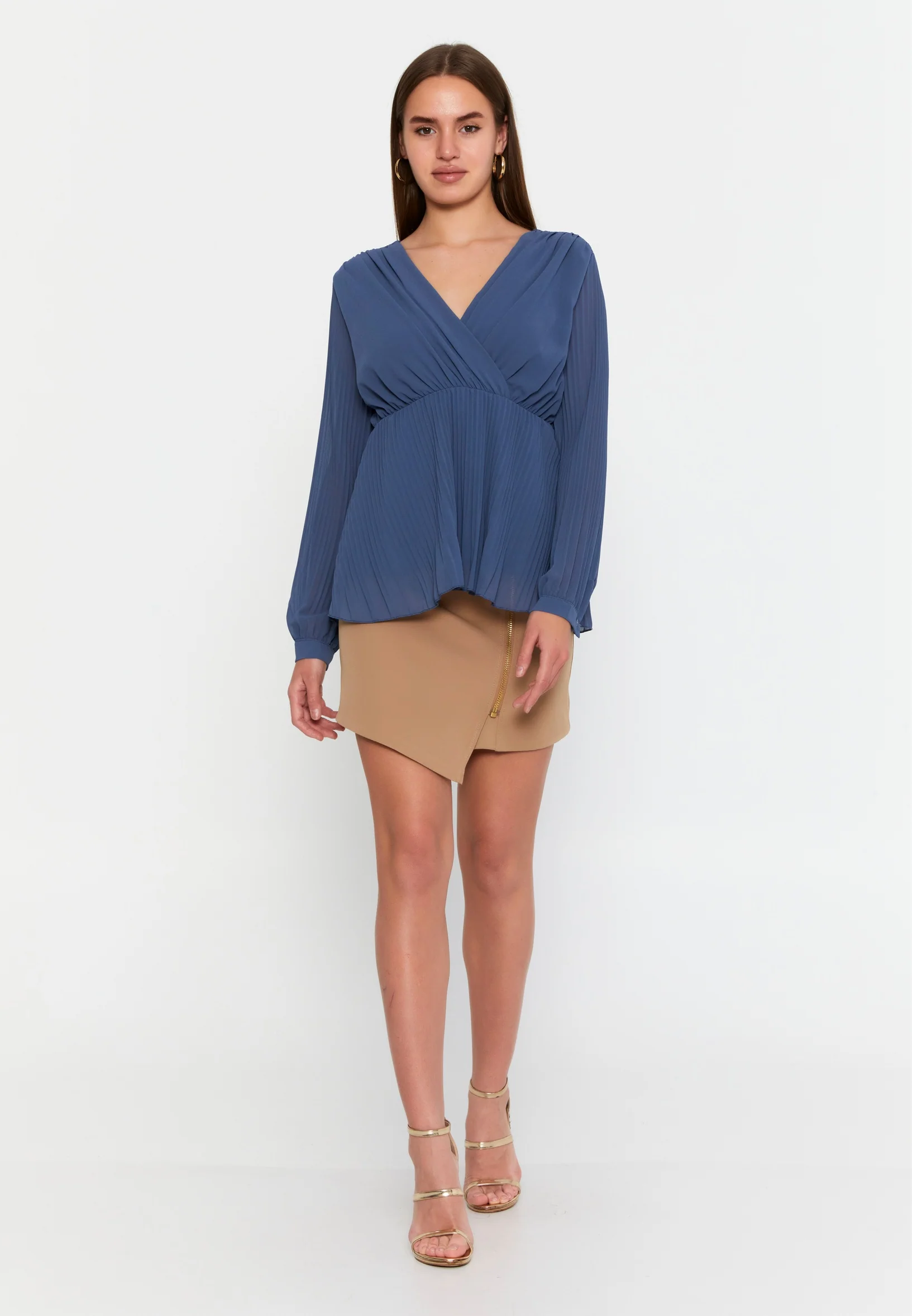 Long Sleeve Solid Color Regular Blouse cav48460 - Image 6