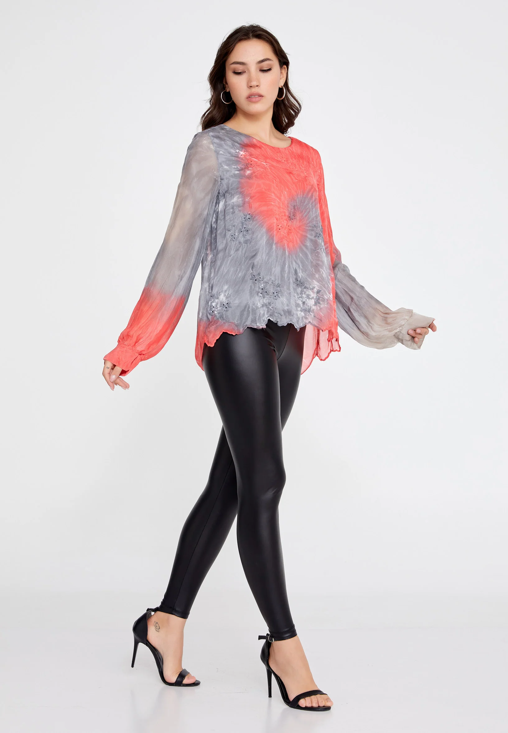 Long Sleeve Solid Color Regular Blouse cav49368 - Image 16