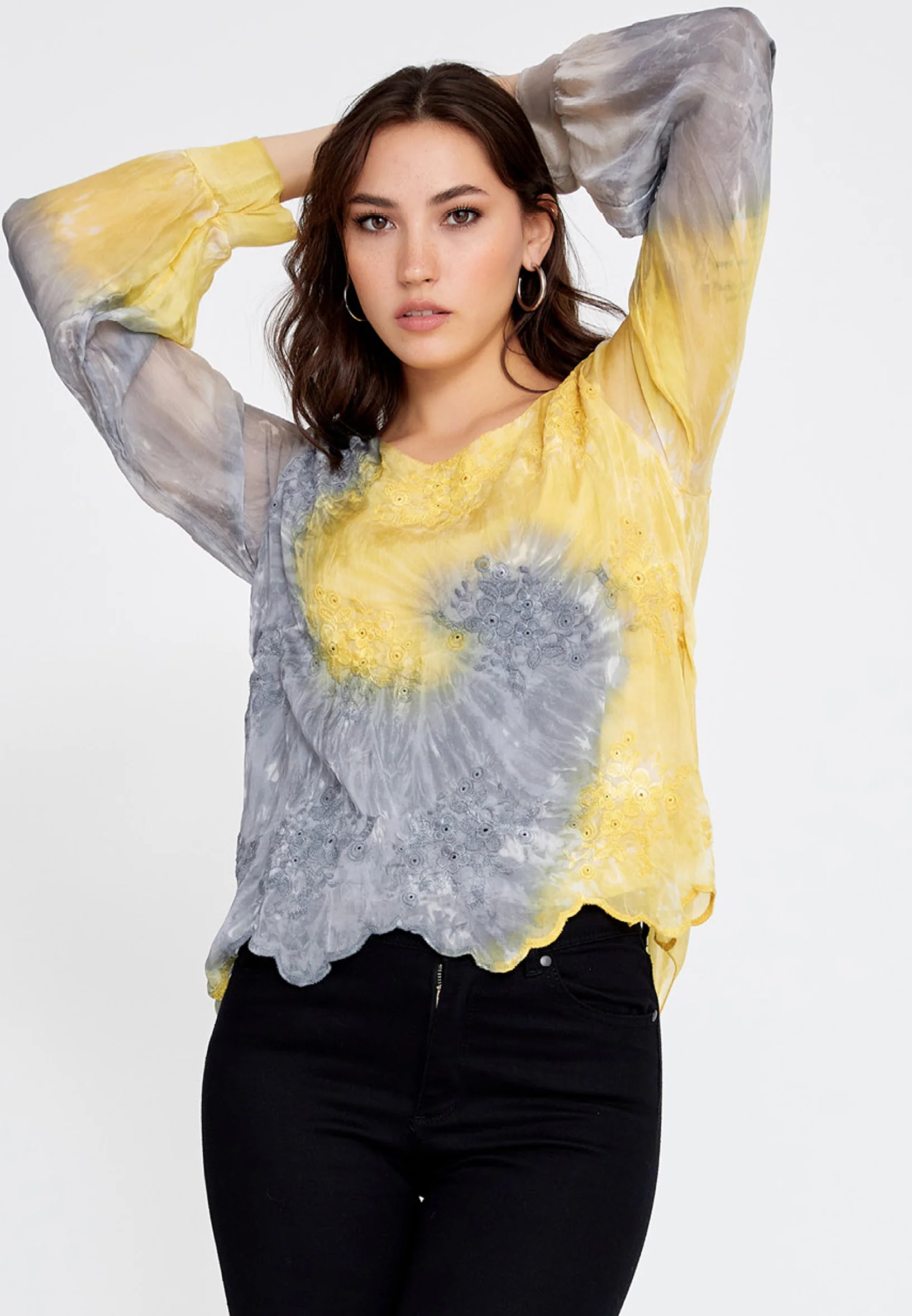 Long Sleeve Solid Color Regular Blouse cav49368 - Image 17