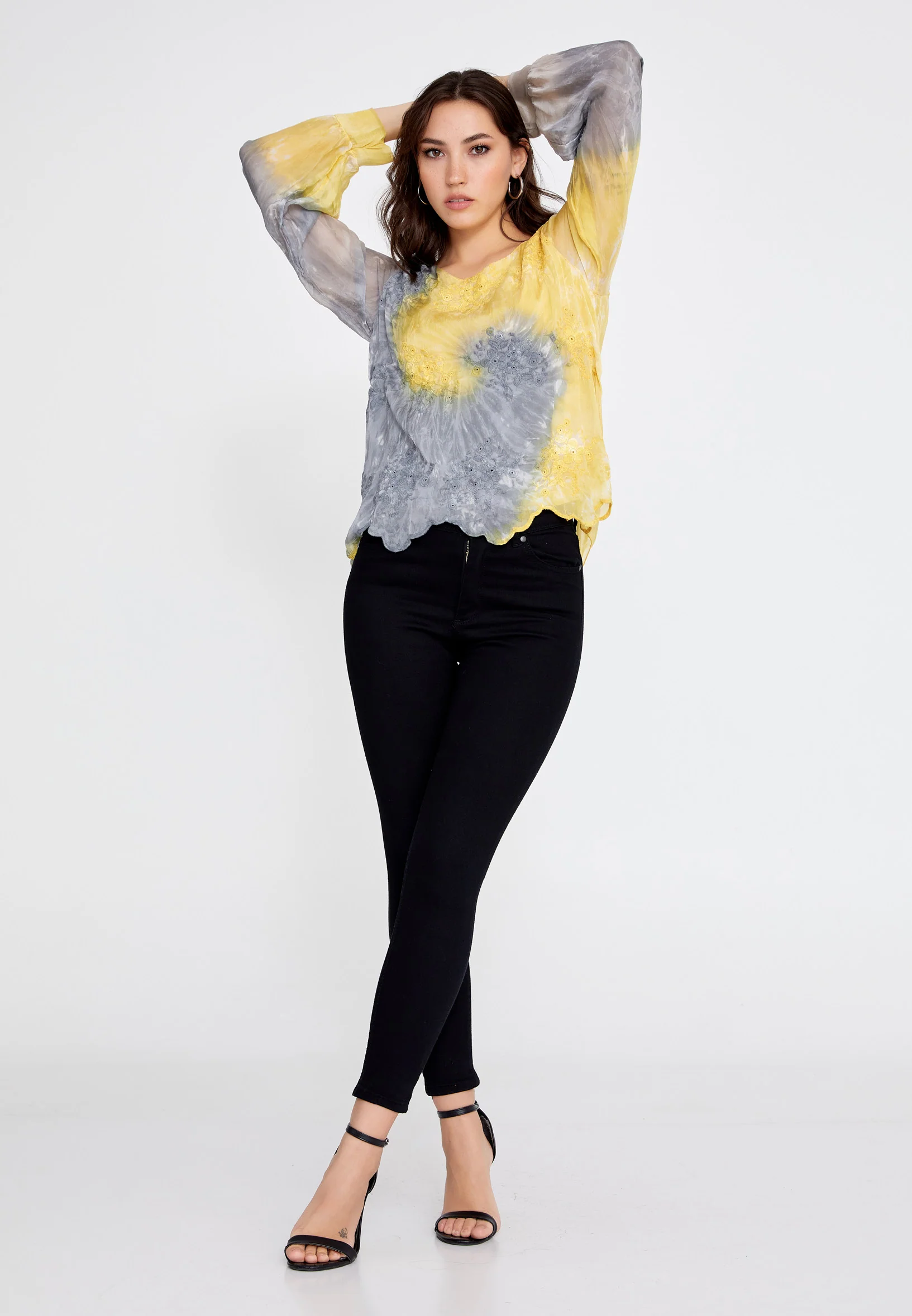 Long Sleeve Solid Color Regular Blouse cav49368 - Image 18
