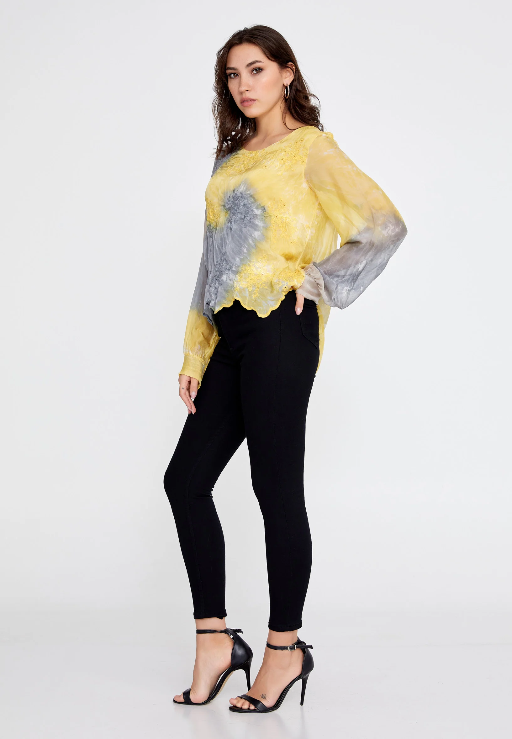 Long Sleeve Solid Color Regular Blouse cav49368 - Image 20