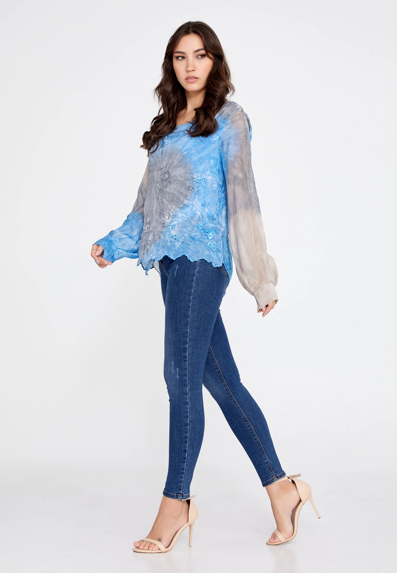Long Sleeve Solid Color Regular Blouse cav49368 - Image 4
