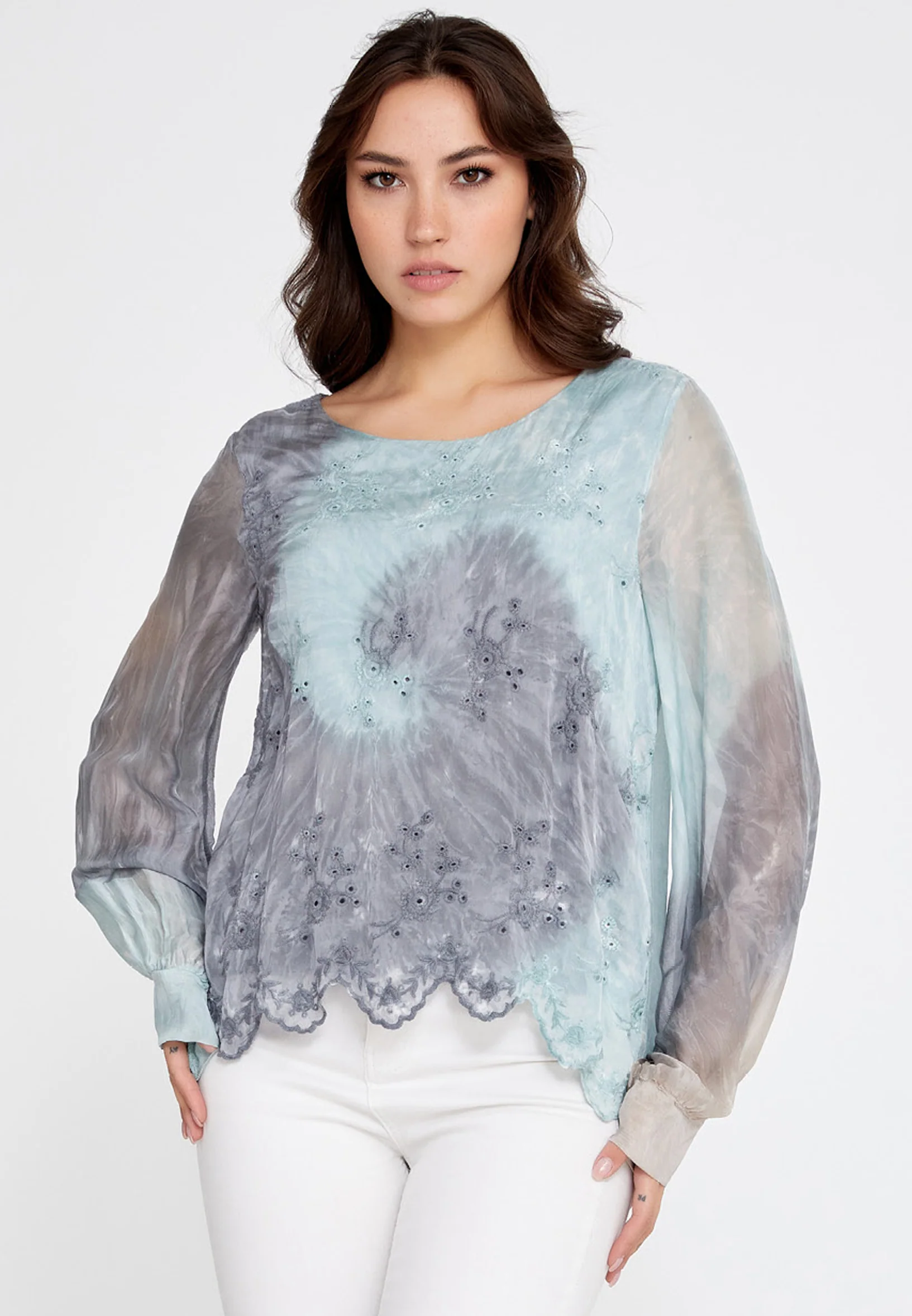 Long Sleeve Solid Color Regular Blouse cav49368 - Image 5