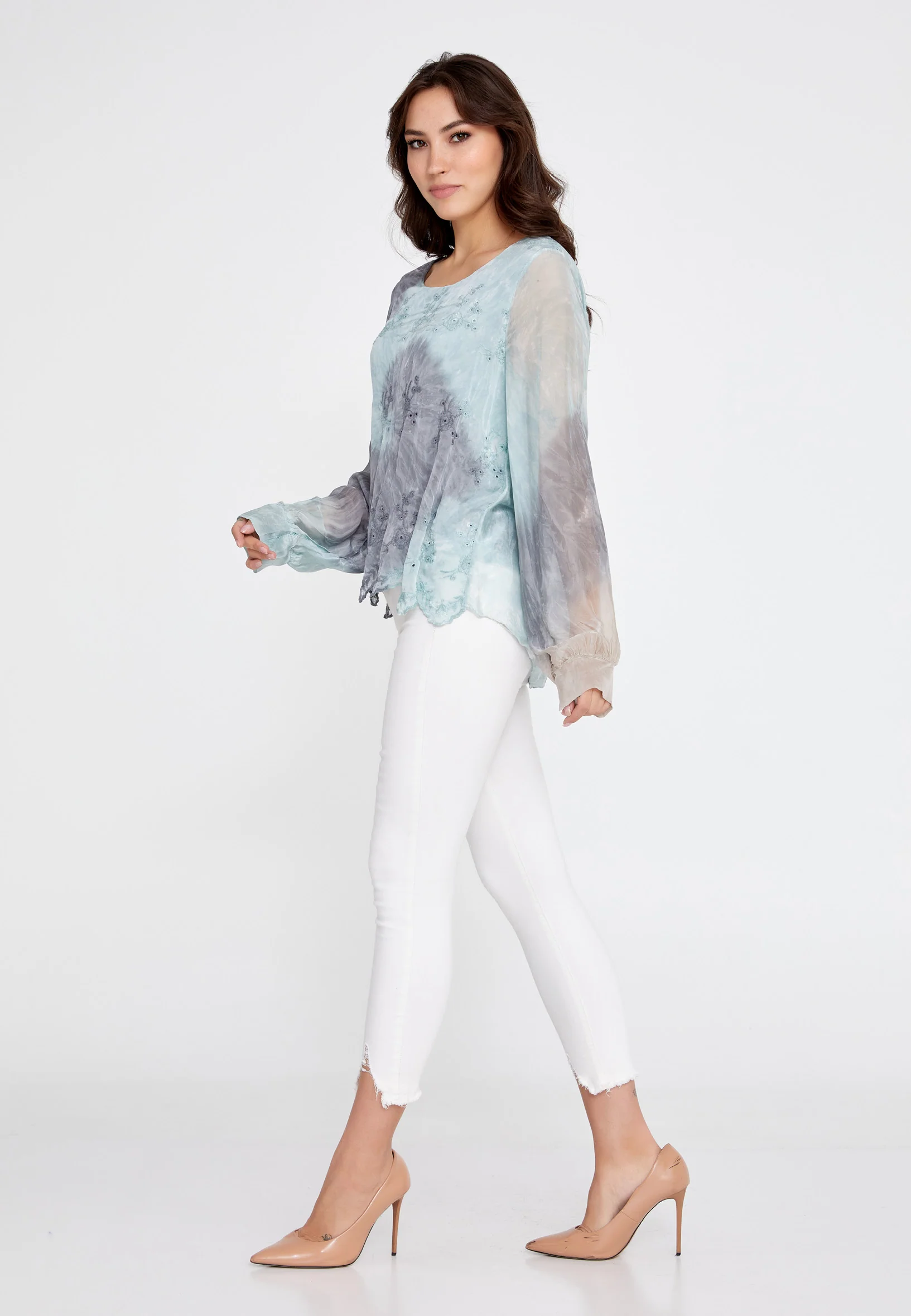 Long Sleeve Solid Color Regular Blouse cav49368 - Image 8