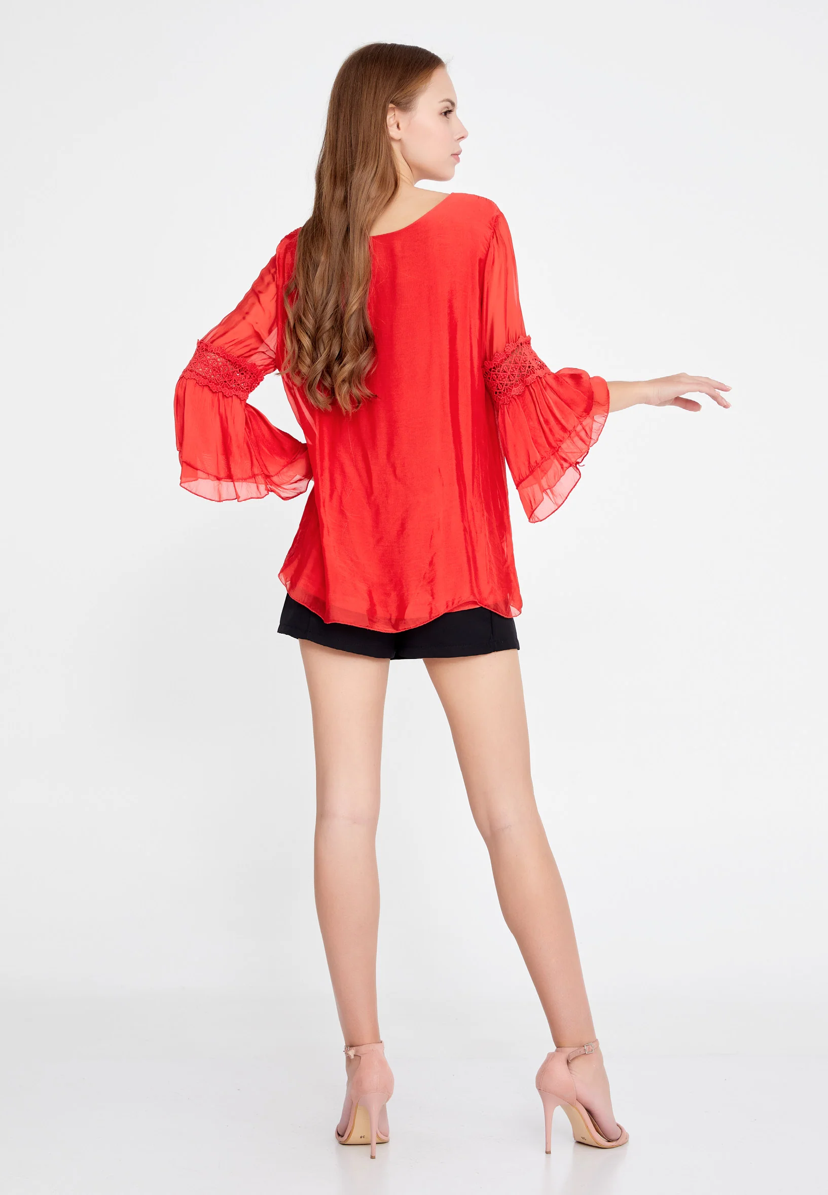 Long Sleeve Solid Color Regular Blouse esl123 - Image 20
