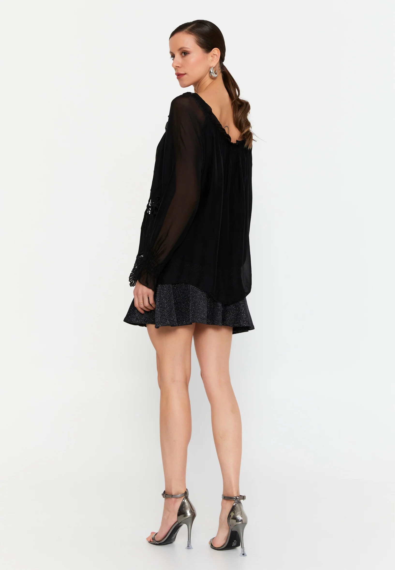 Long Sleeve Solid Color Regular Blouse esl49201 - Image 3
