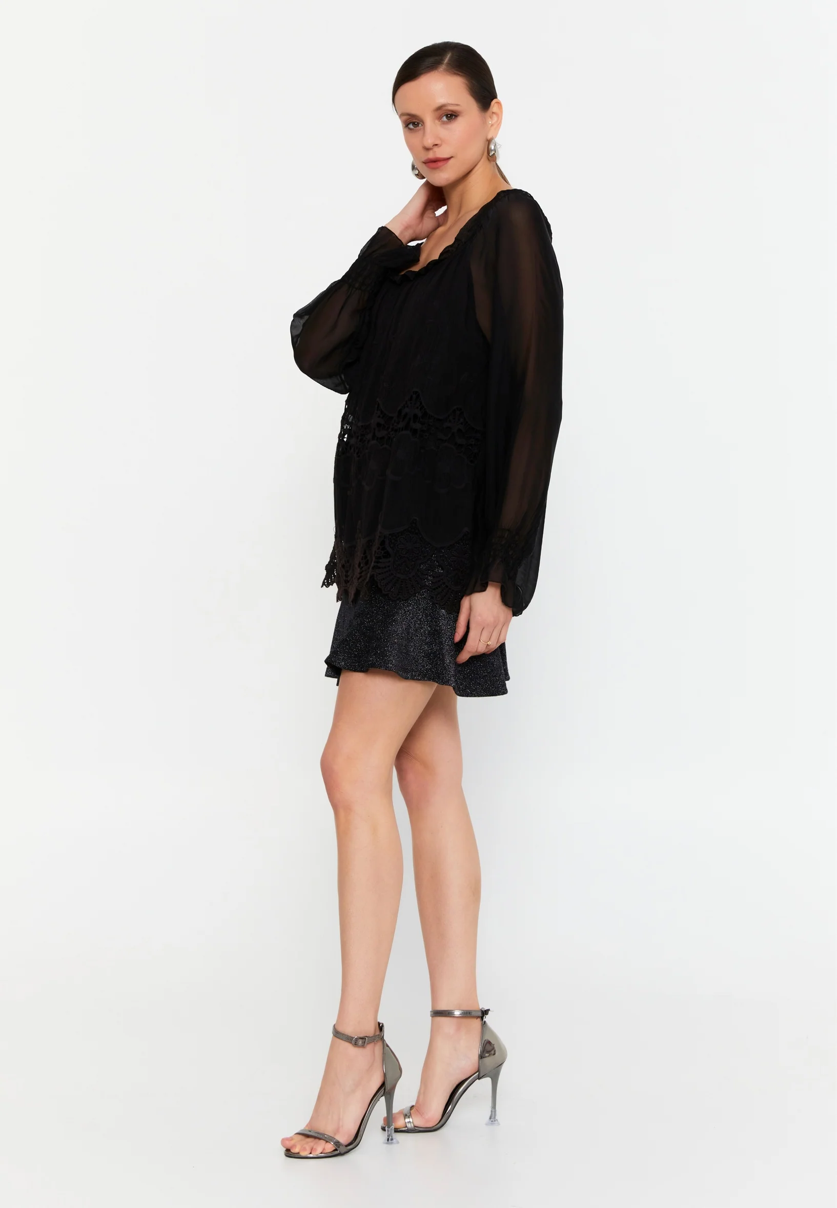 Long Sleeve Solid Color Regular Blouse esl49201 - Image 4