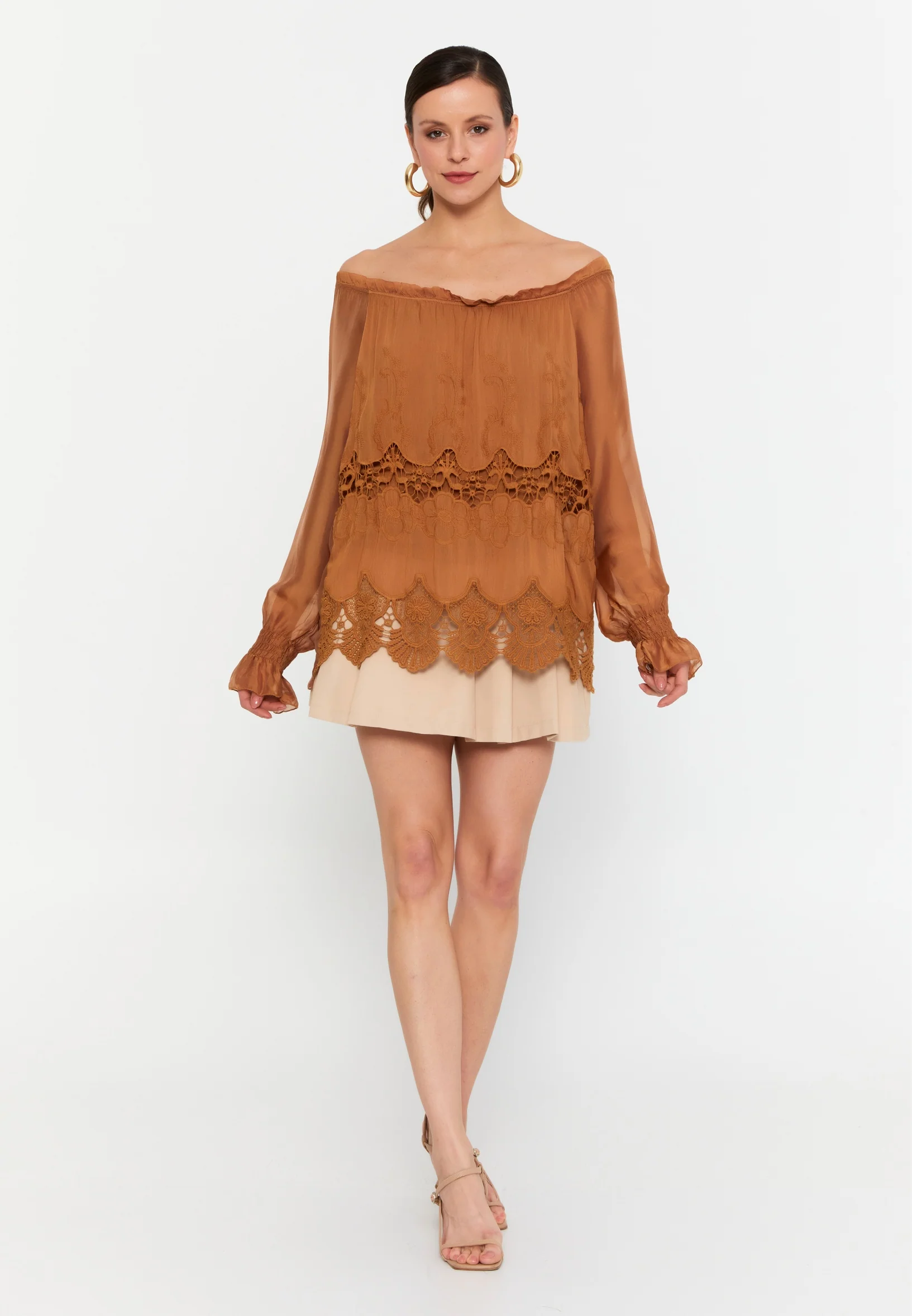 Long Sleeve Solid Color Regular Blouse esl49201 - Image 6