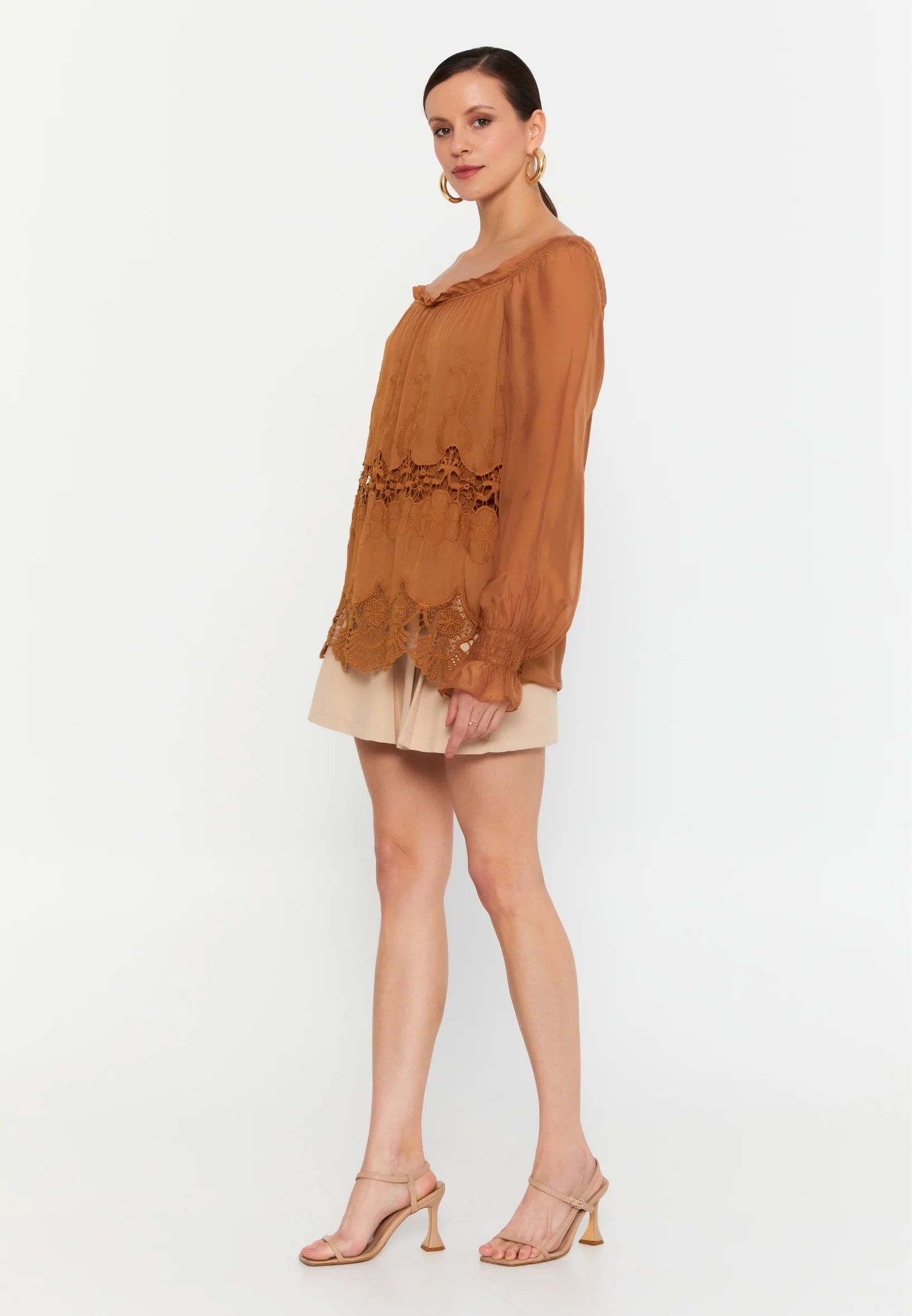 Long Sleeve Solid Color Regular Blouse esl49201 - Image 8