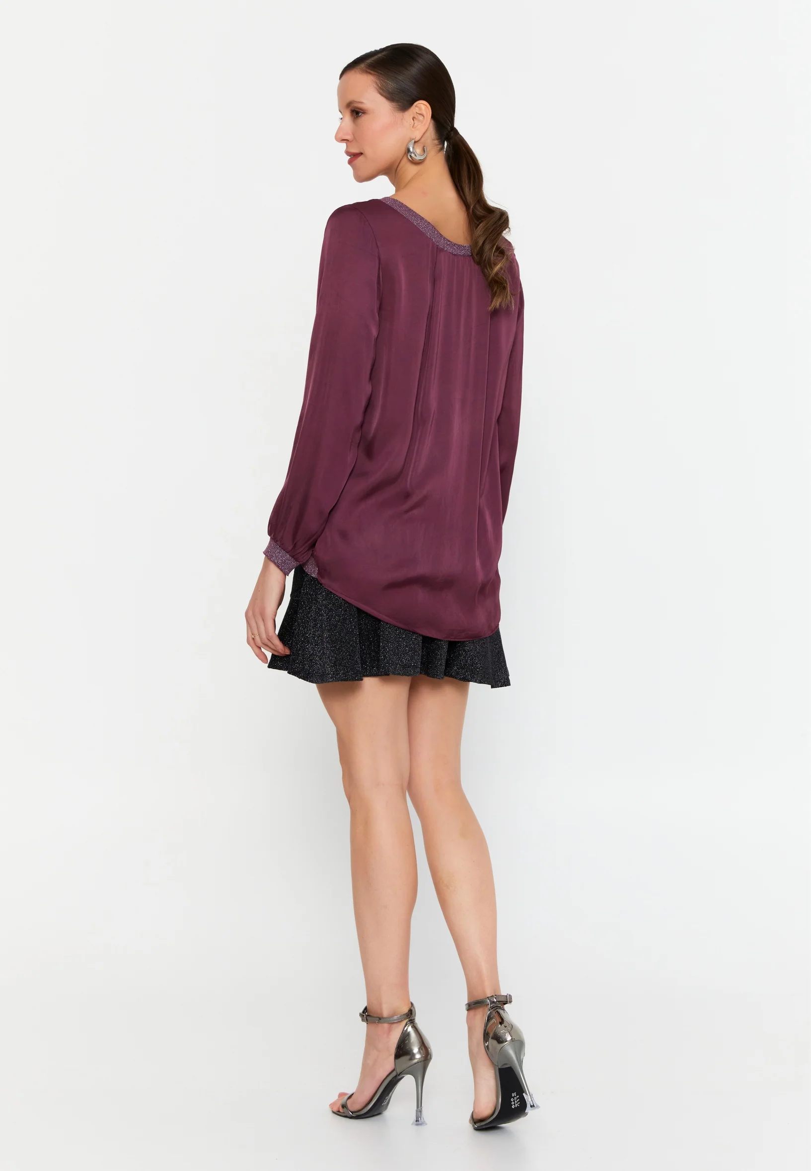 Long Sleeve Solid Color Regular Blouse esl49336 - Image 15