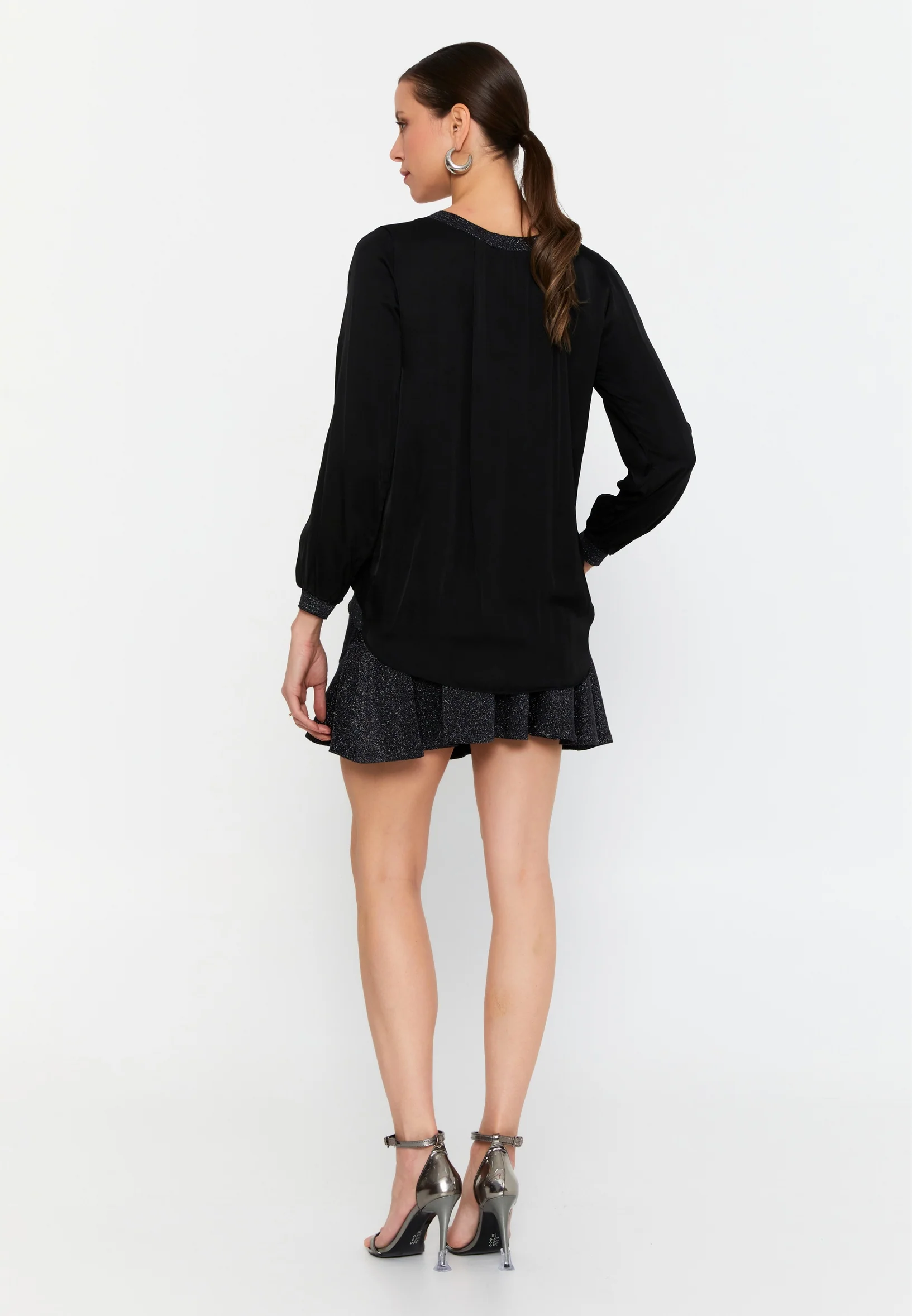 Long Sleeve Solid Color Regular Blouse esl49336 - Image 7
