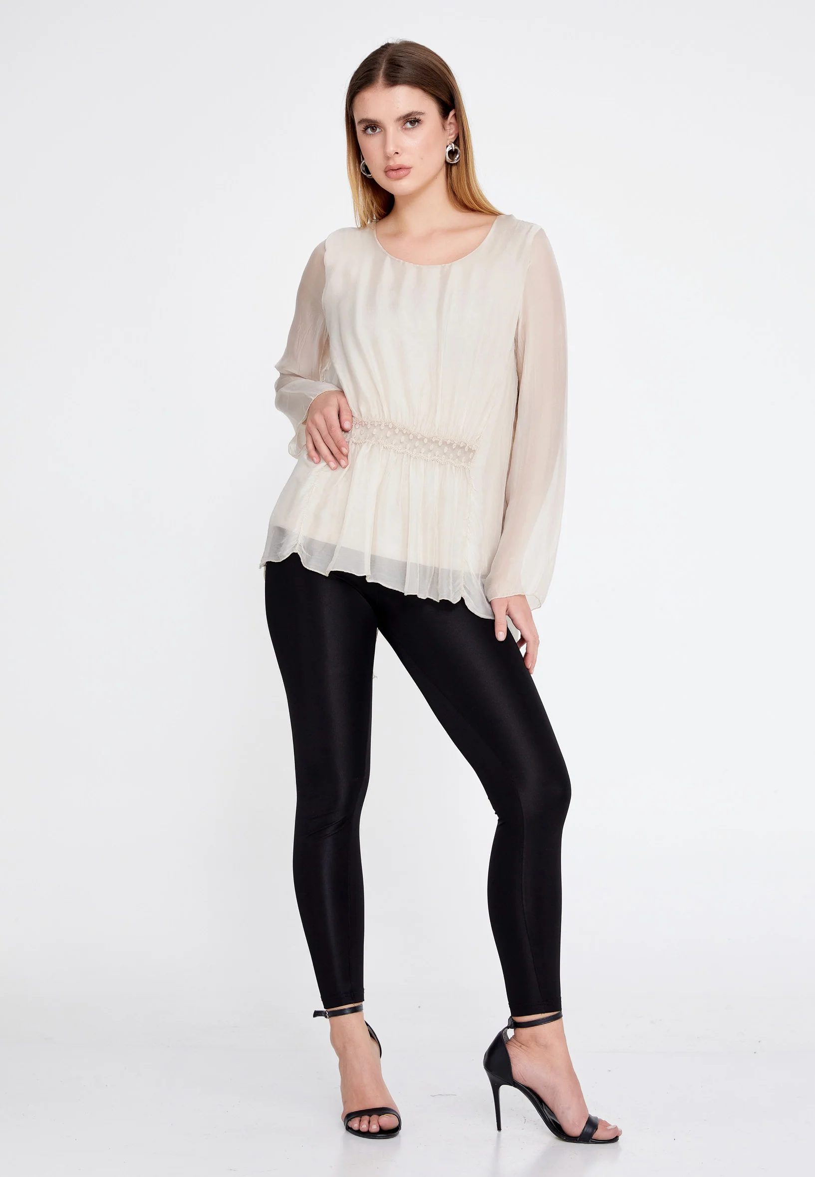 Long Sleeve Solid Color Regular Blouse esl5002 - Image 13
