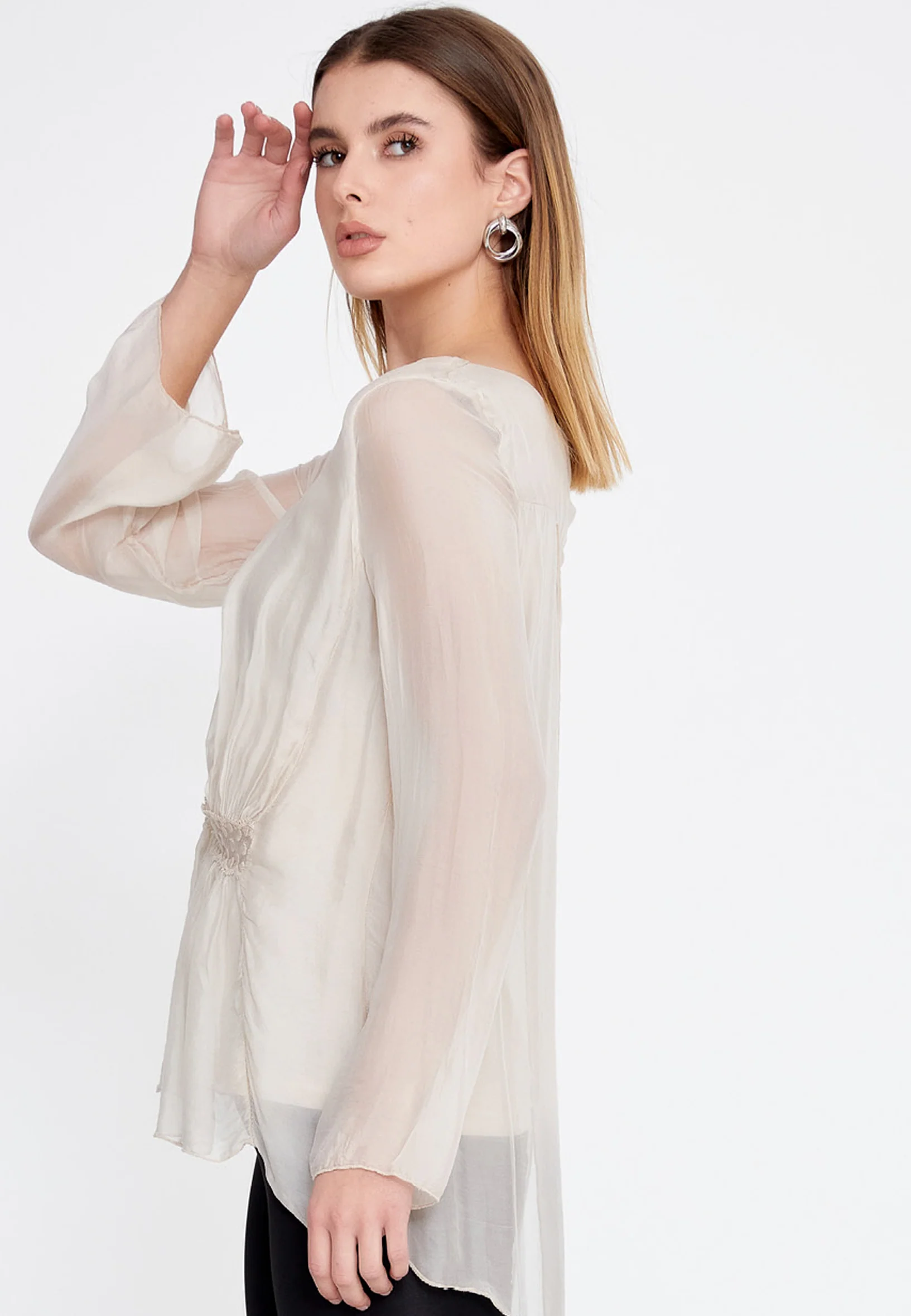 Long Sleeve Solid Color Regular Blouse esl5002 - Image 16