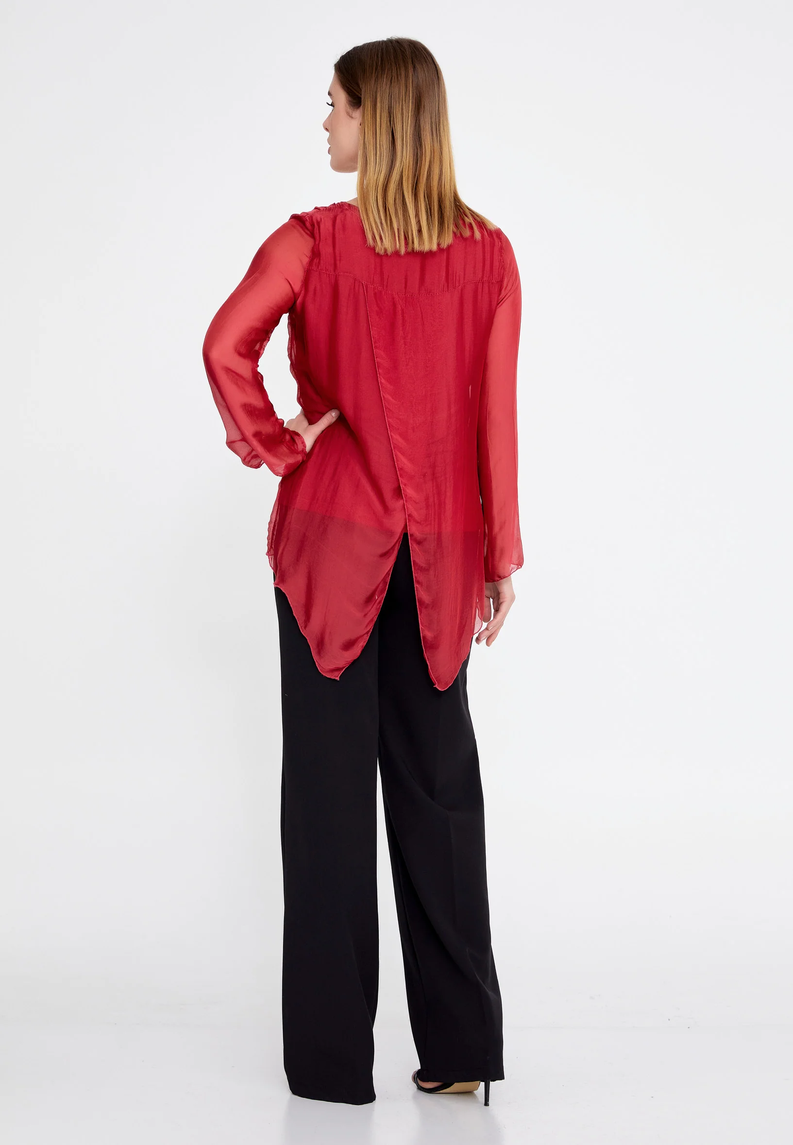 Long Sleeve Solid Color Regular Blouse esl5002 - Image 27