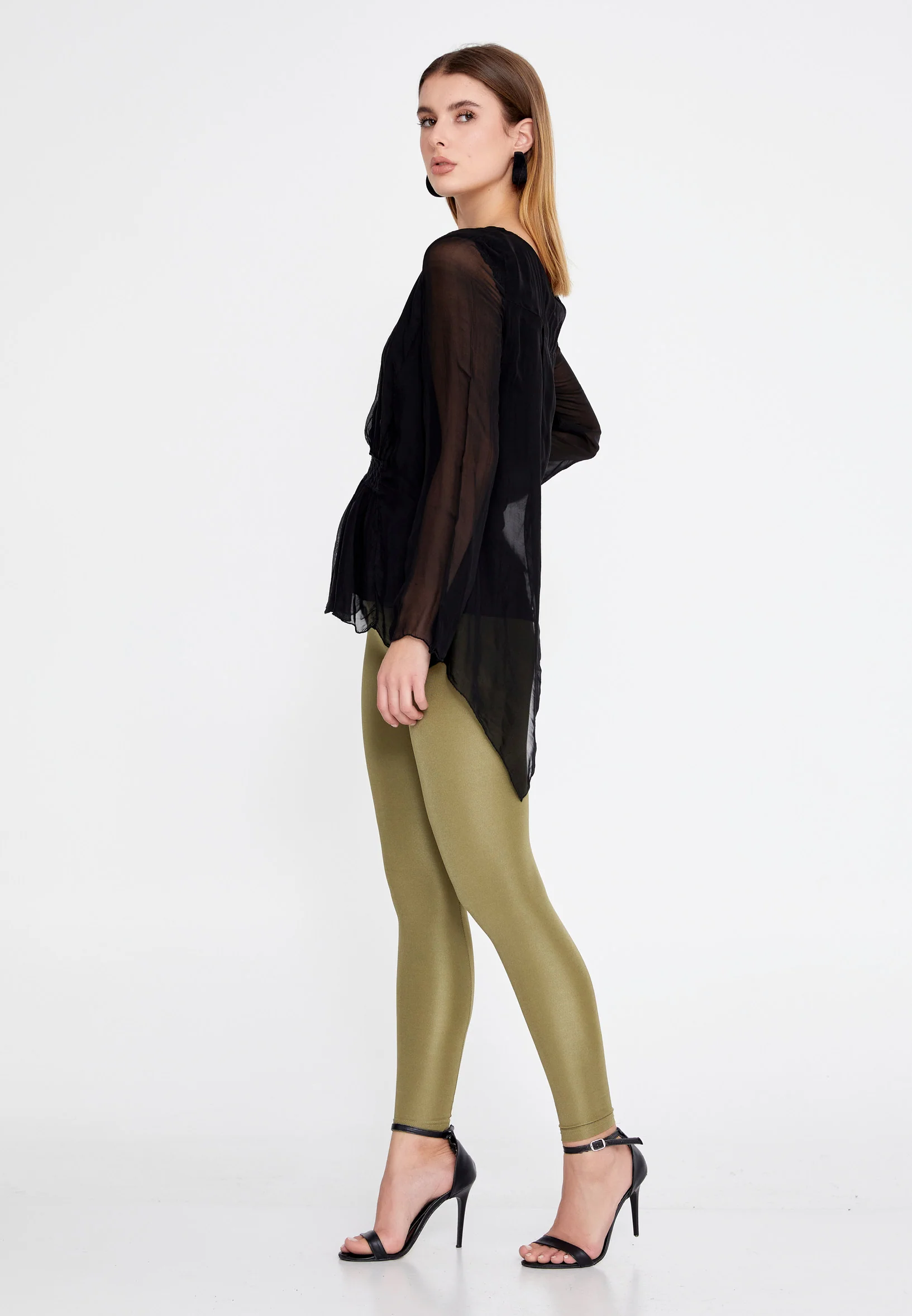Long Sleeve Solid Color Regular Blouse esl5002 - Image 3