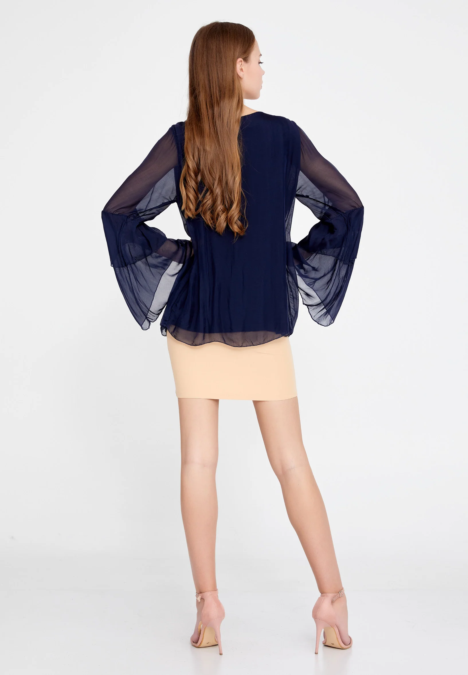 Long Sleeve Solid Color Regular Blouse esl5191 - Image 16