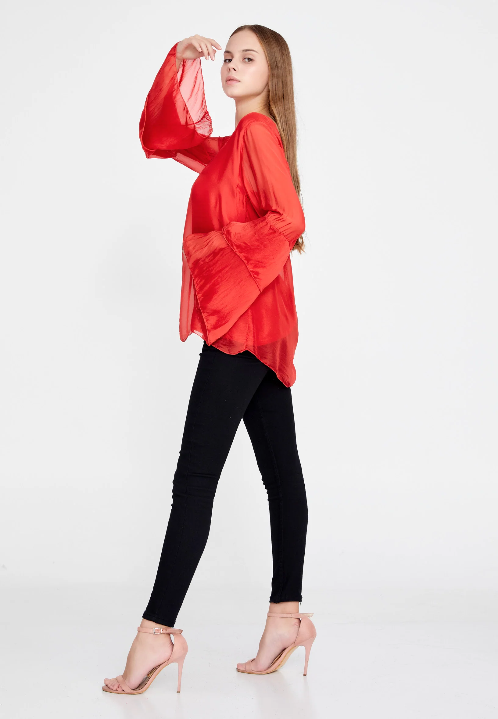 Long Sleeve Solid Color Regular Blouse esl5191 - Image 19