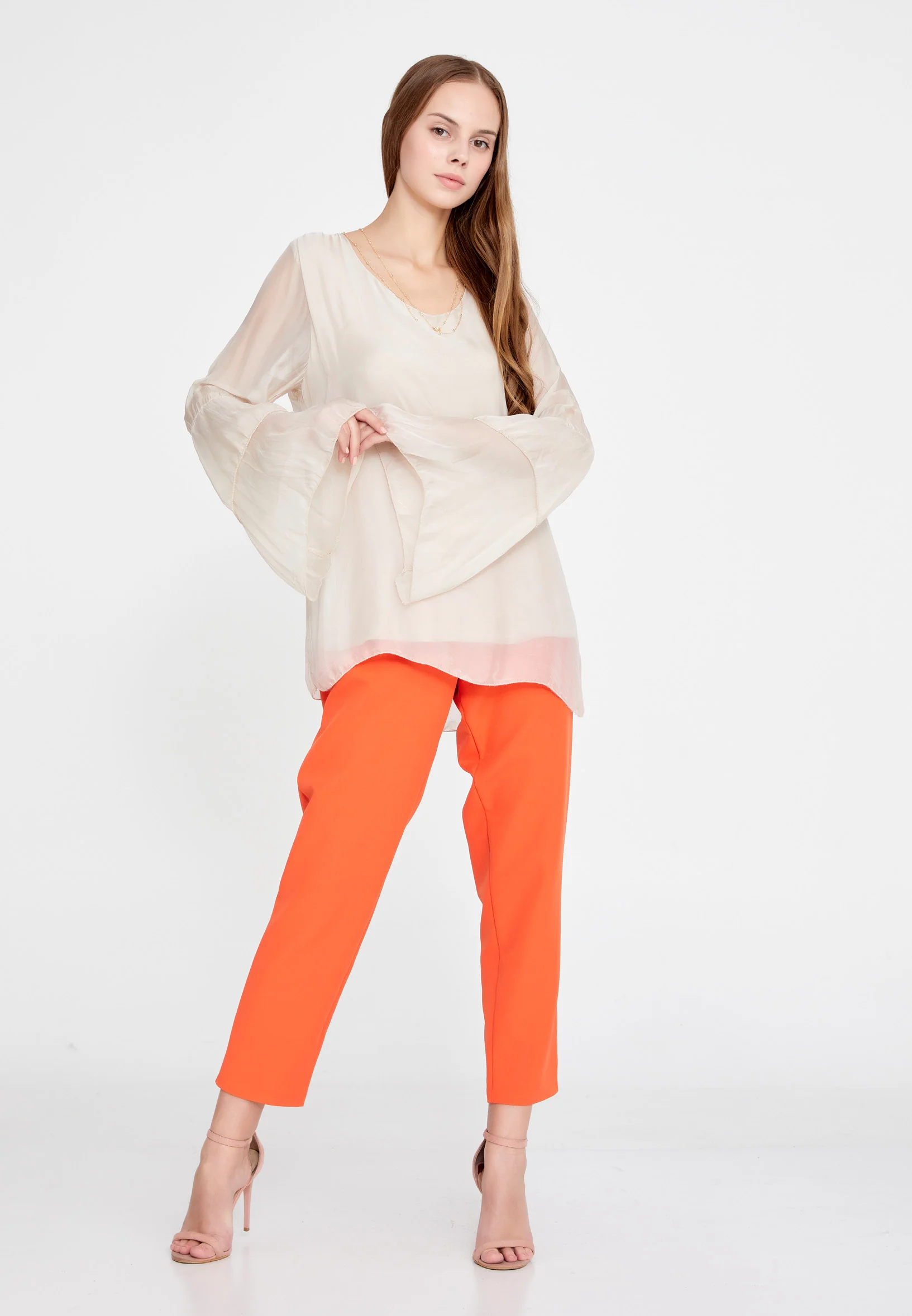Long Sleeve Solid Color Regular Blouse esl5191 - Image 2