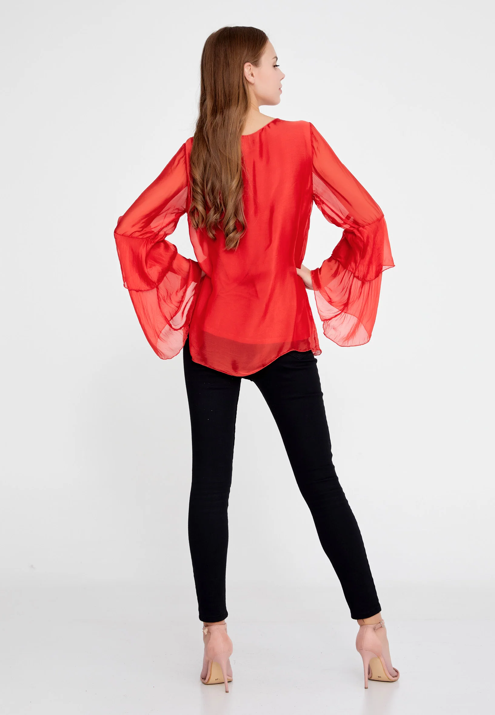 Long Sleeve Solid Color Regular Blouse esl5191 - Image 20