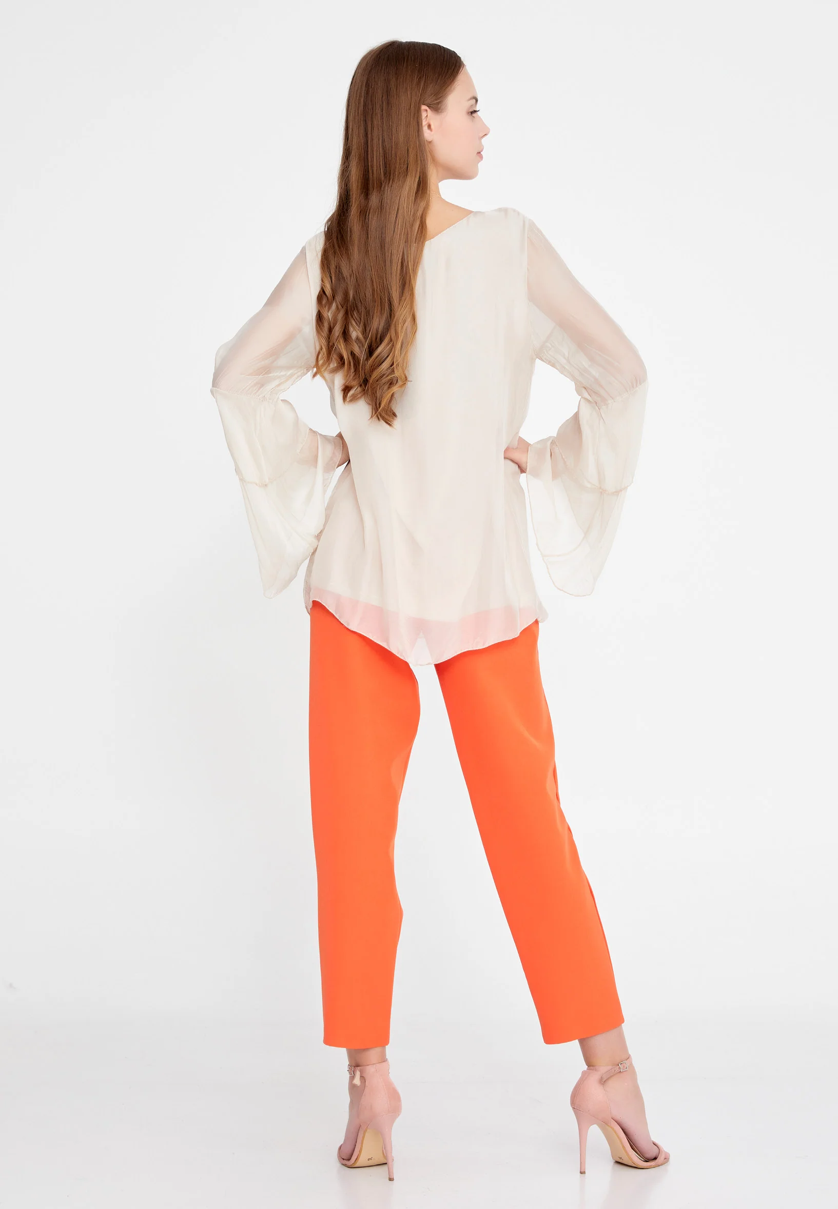 Long Sleeve Solid Color Regular Blouse esl5191 - Image 4