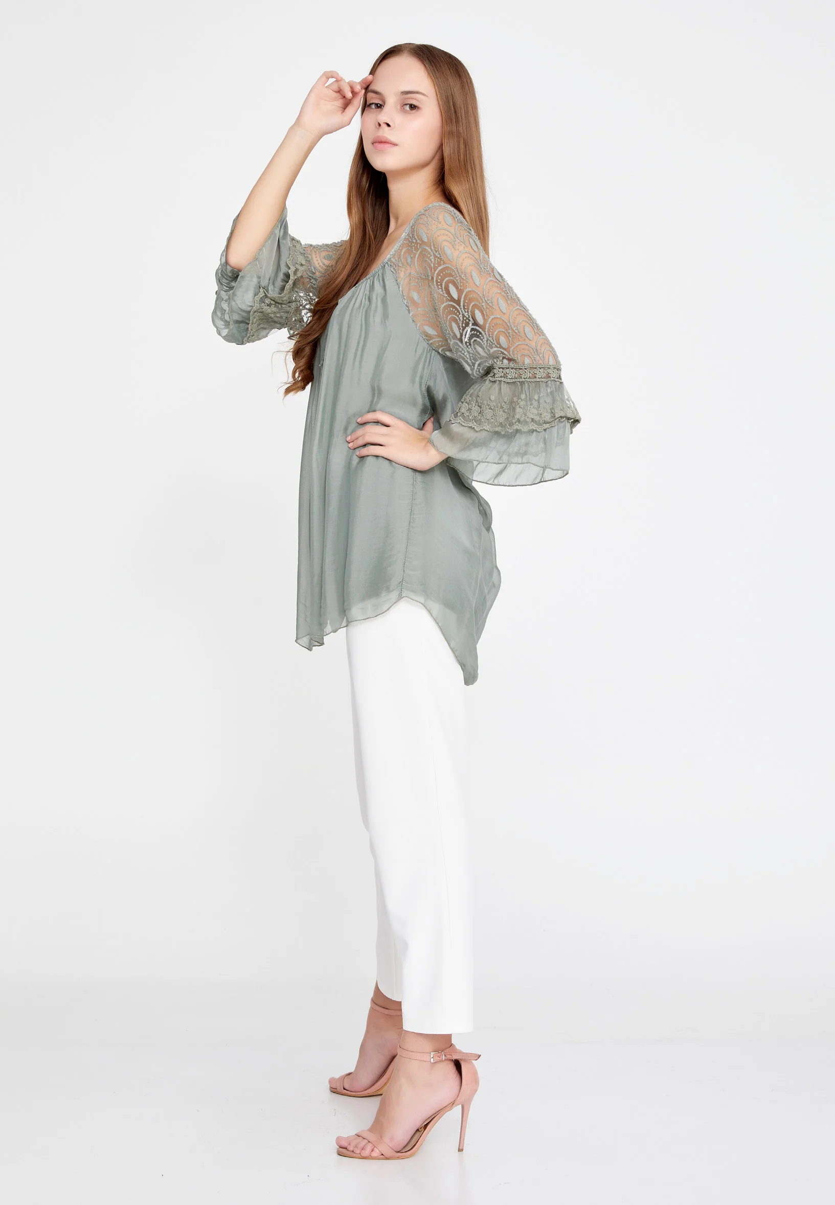 Long Sleeve Solid Color Regular Blouse esl5527 - Image 15
