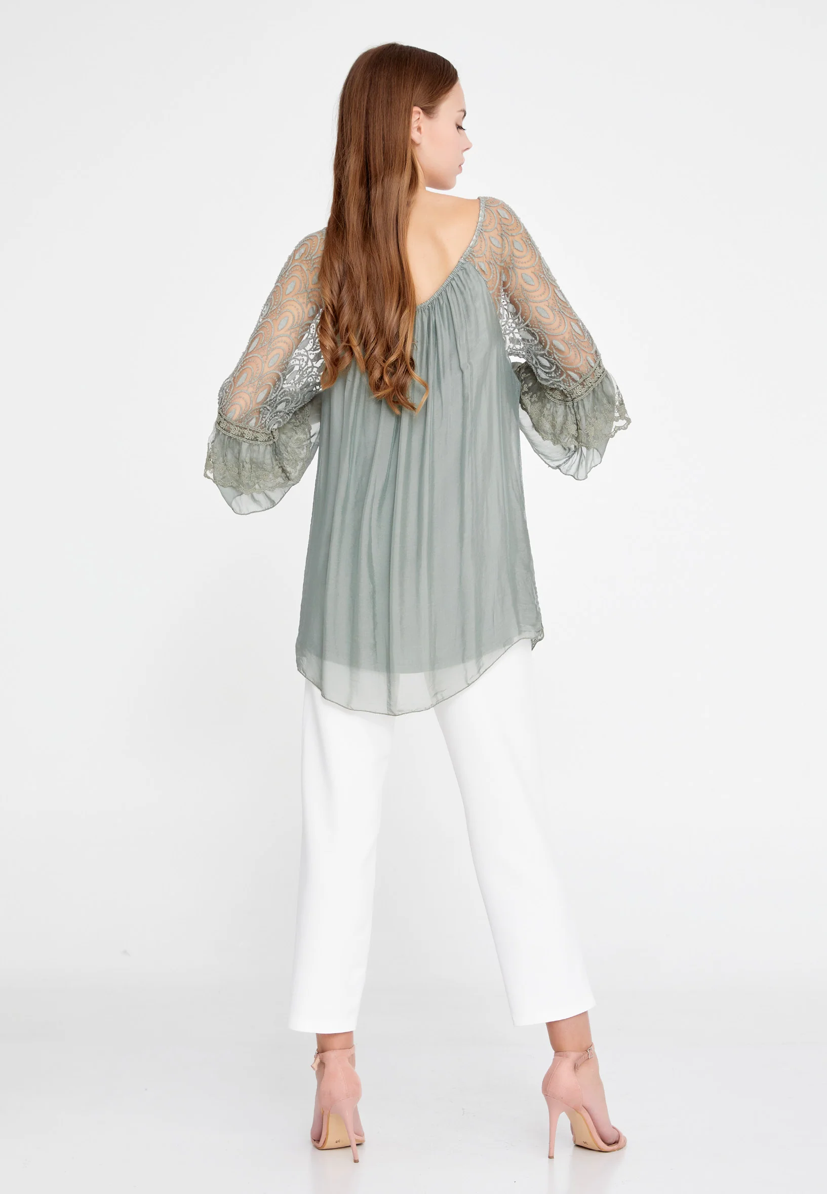 Long Sleeve Solid Color Regular Blouse esl5527 - Image 16