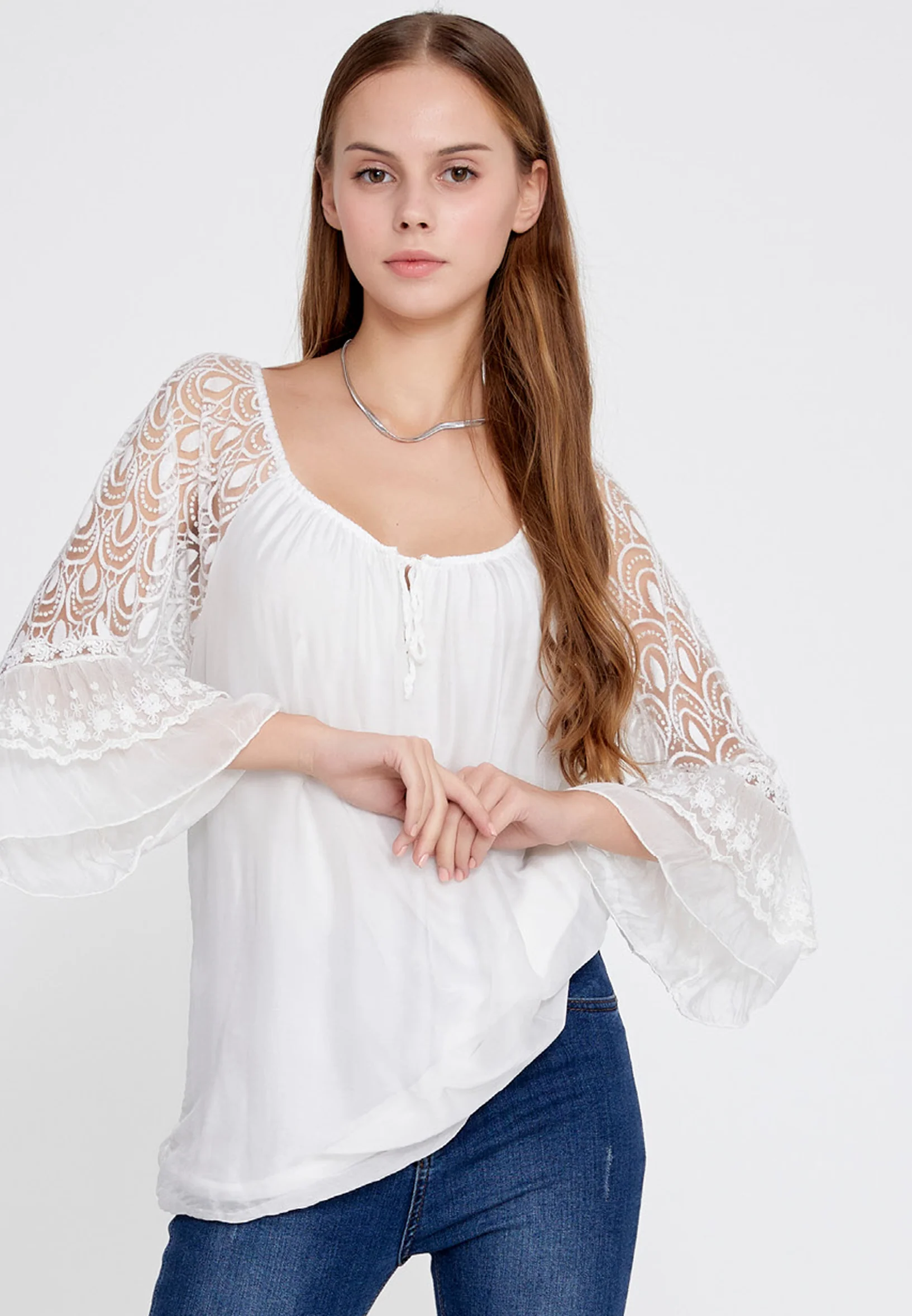 Long Sleeve Solid Color Regular Blouse esl5527 - Image 21